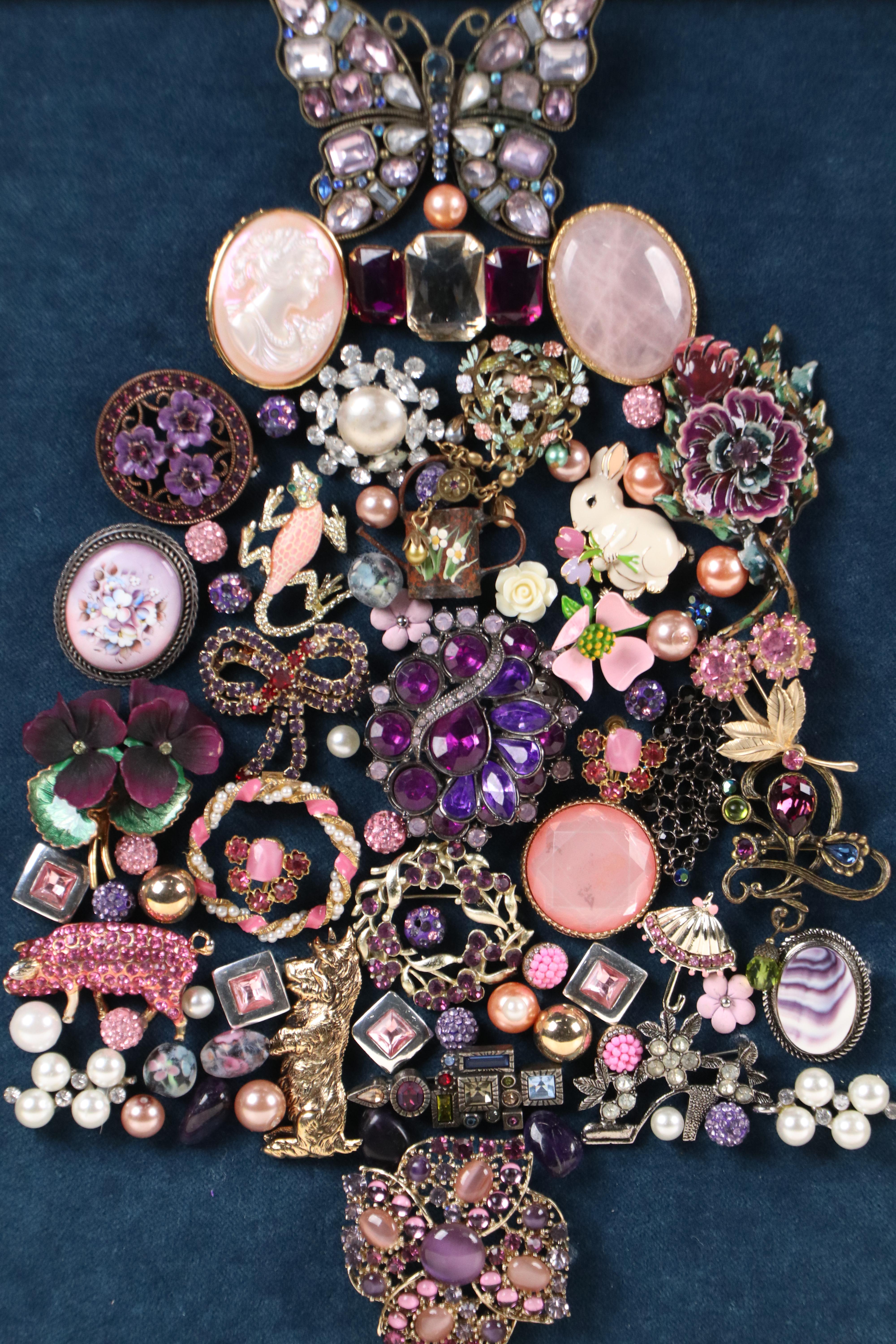 Karen Pagán Repurposed Jewelry Art Collage of Tree, 2025