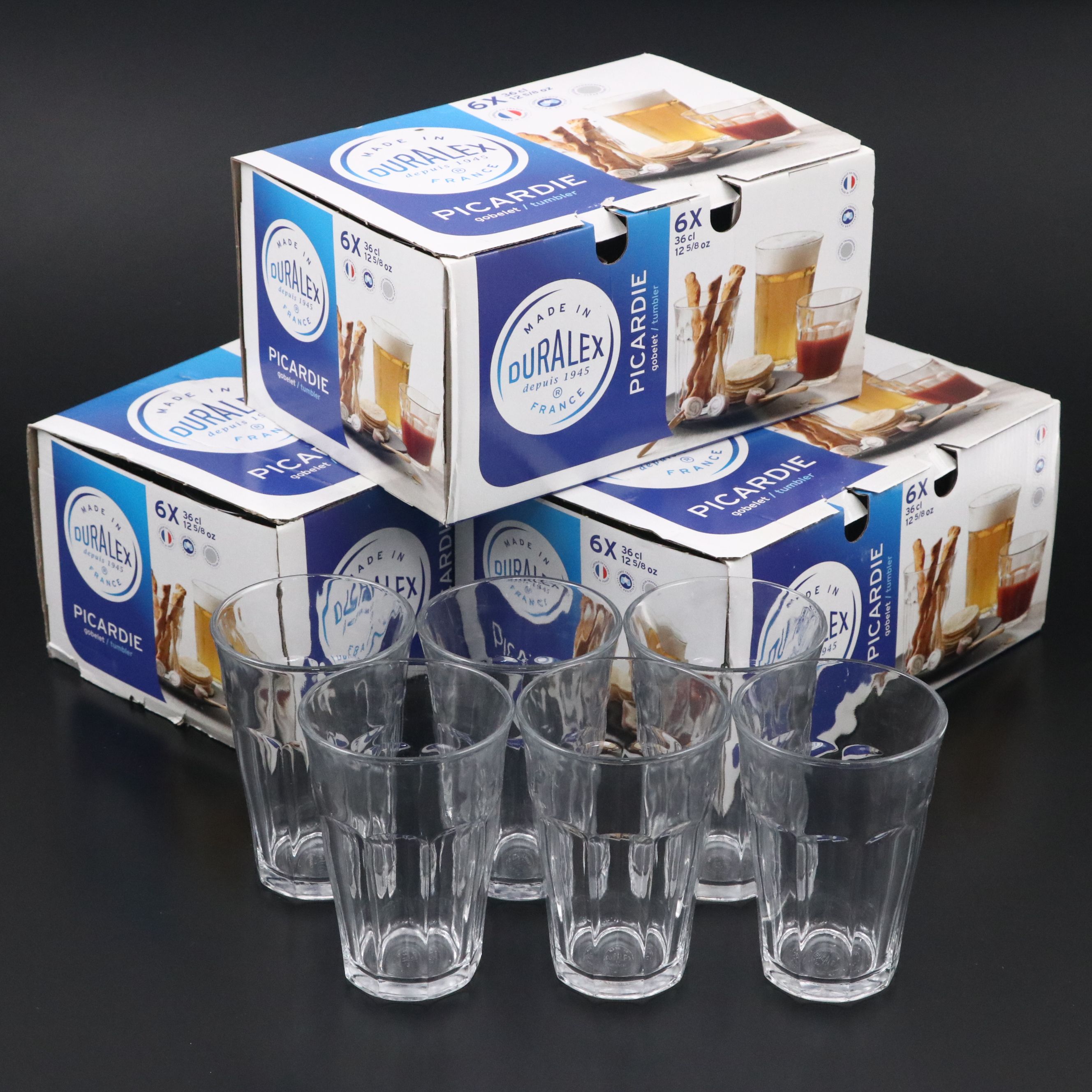French Duralex "Picardie" Glass Tumblers