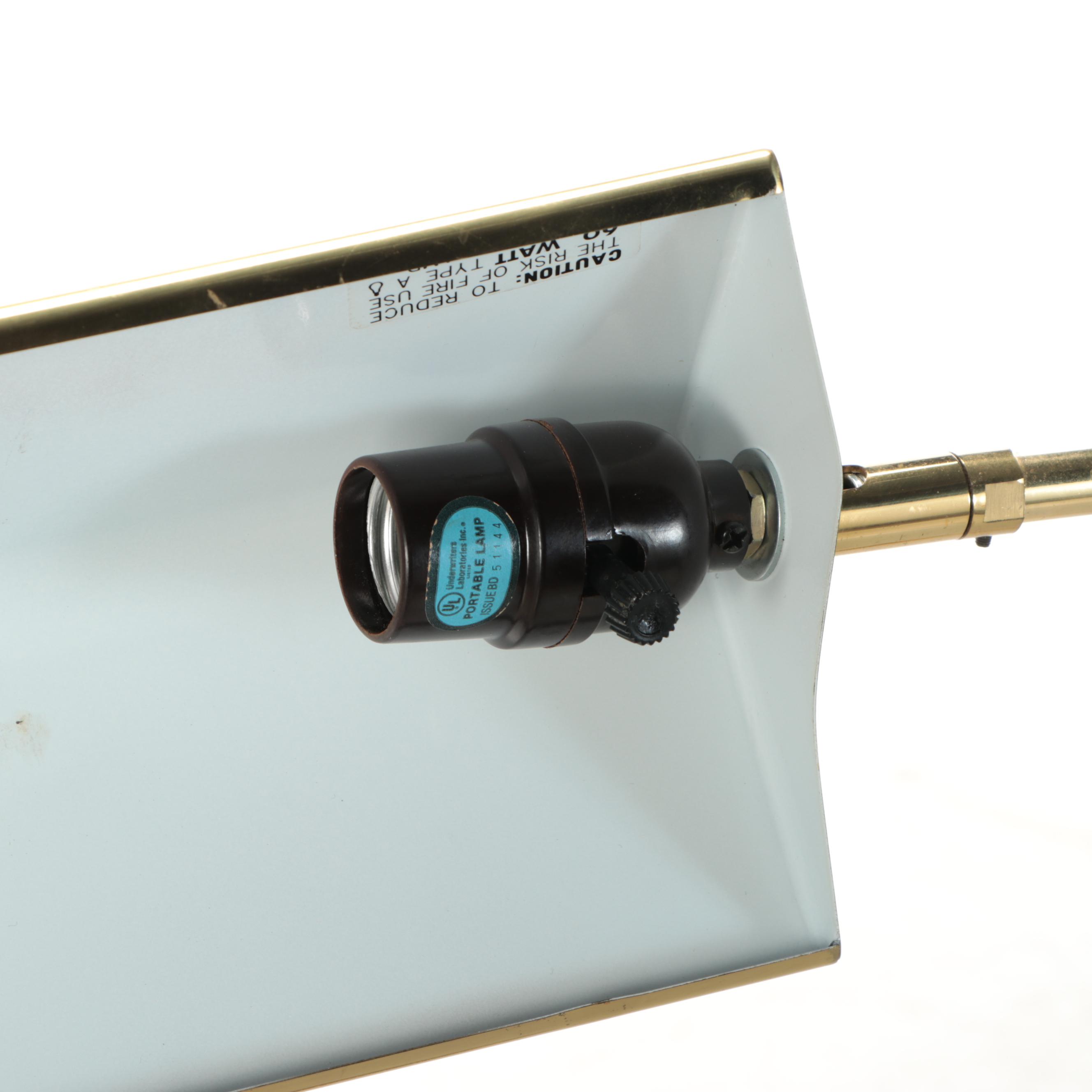 Brushed Brass Finish Pharmacy Style Floor Lamp, Late 20th Century