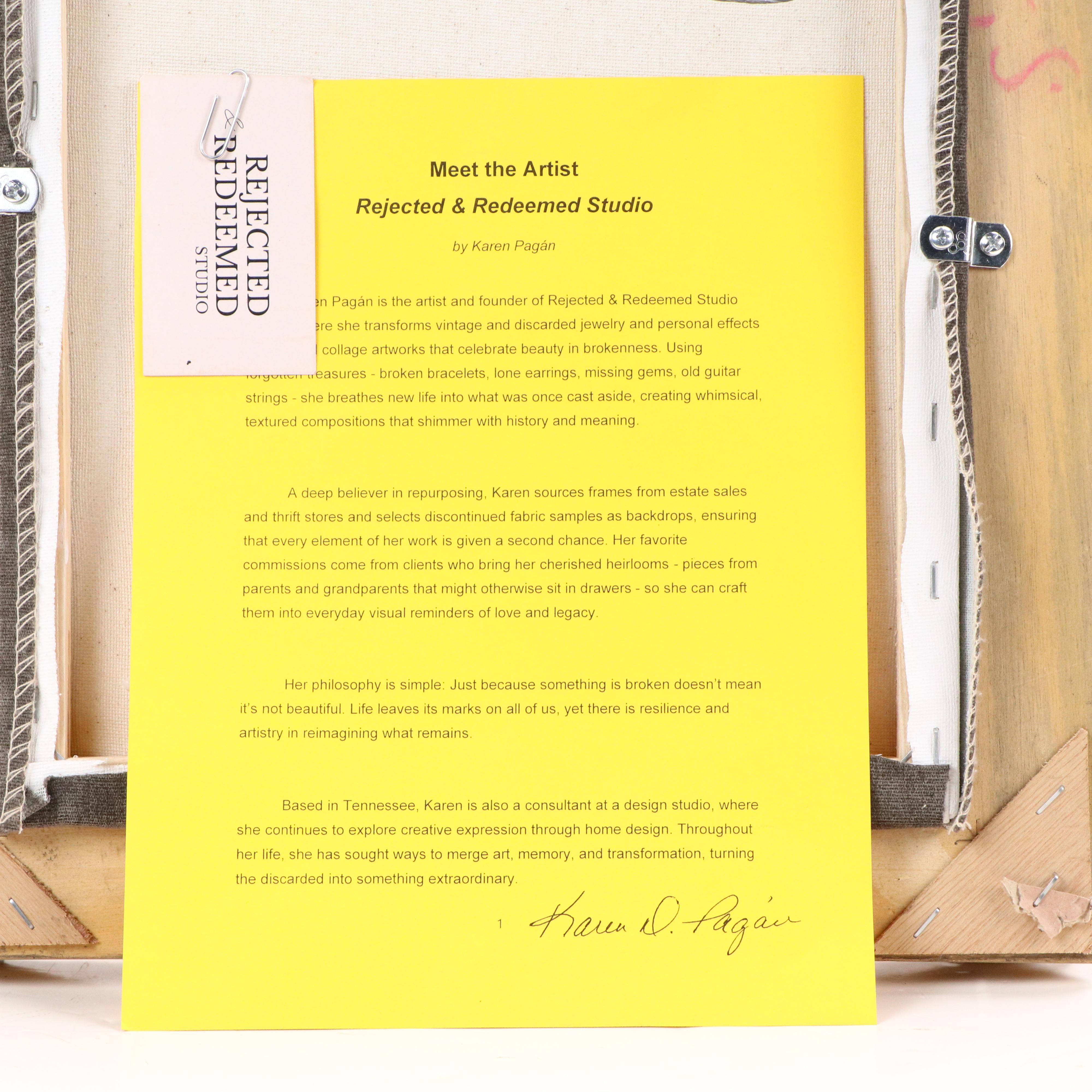 Karen Pagán Repurposed Jewelry Art Collage of Tree, 2025