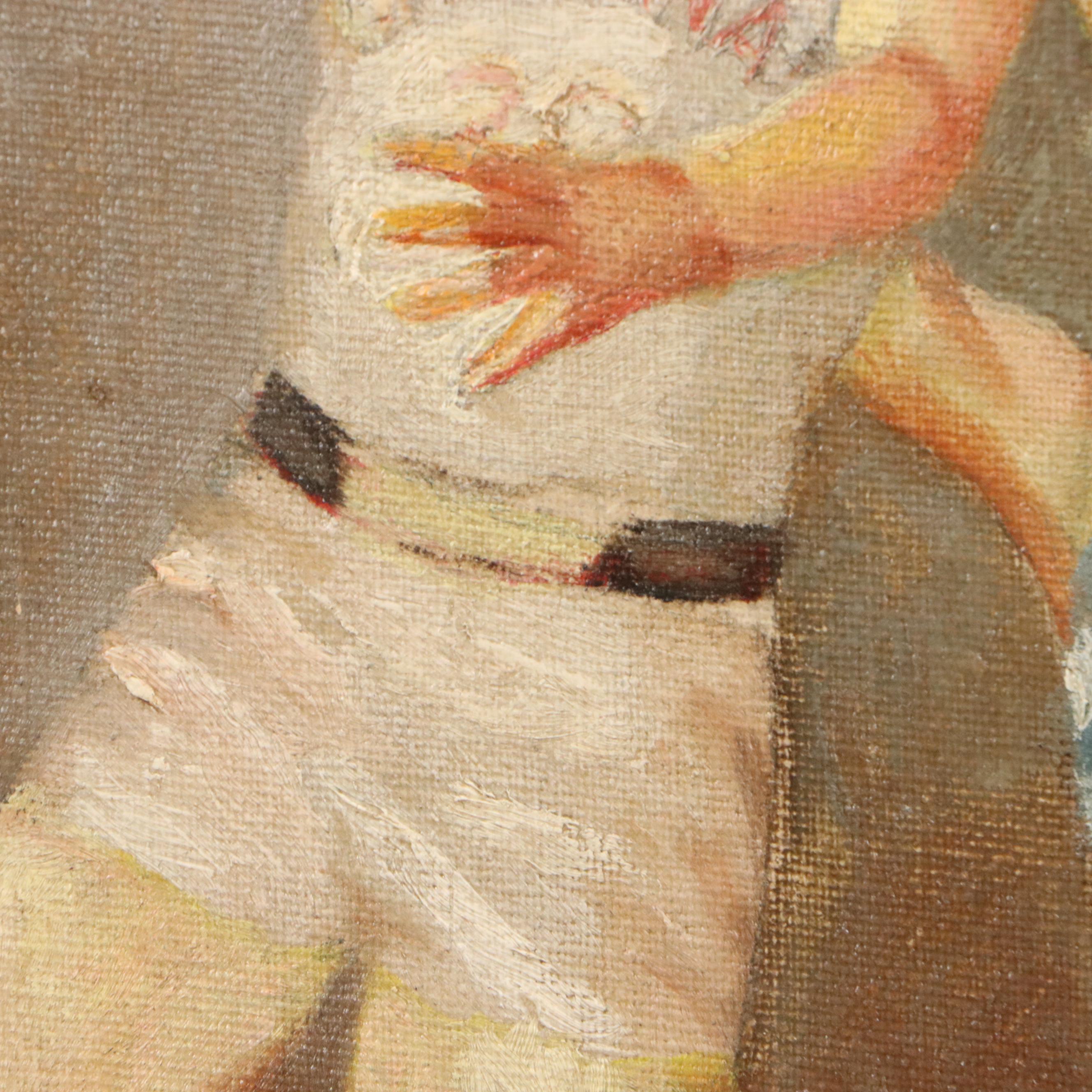 Oil Painting of UC vs. UK Basketball Game, Early 20th Century