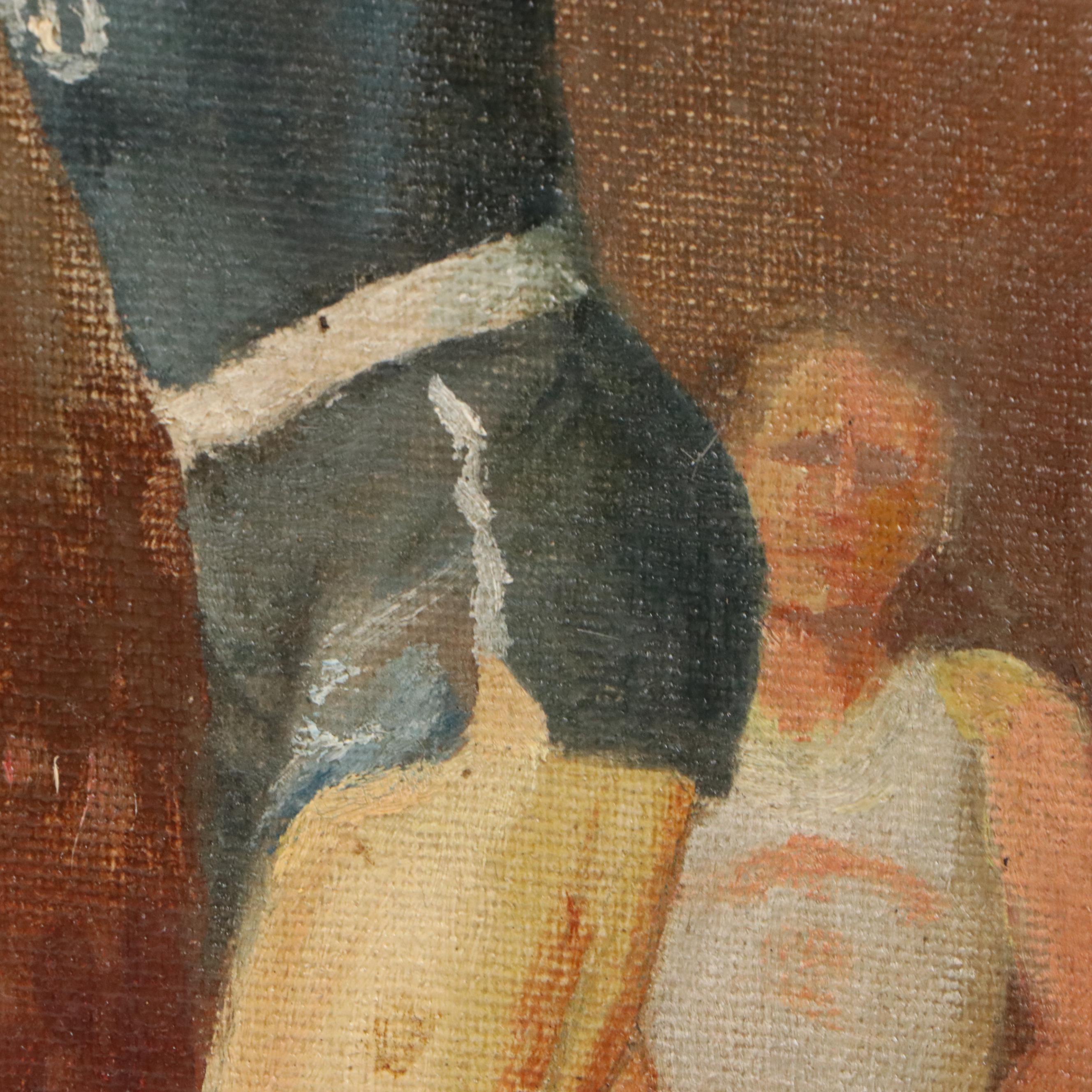 Oil Painting of UC vs. UK Basketball Game, Early 20th Century