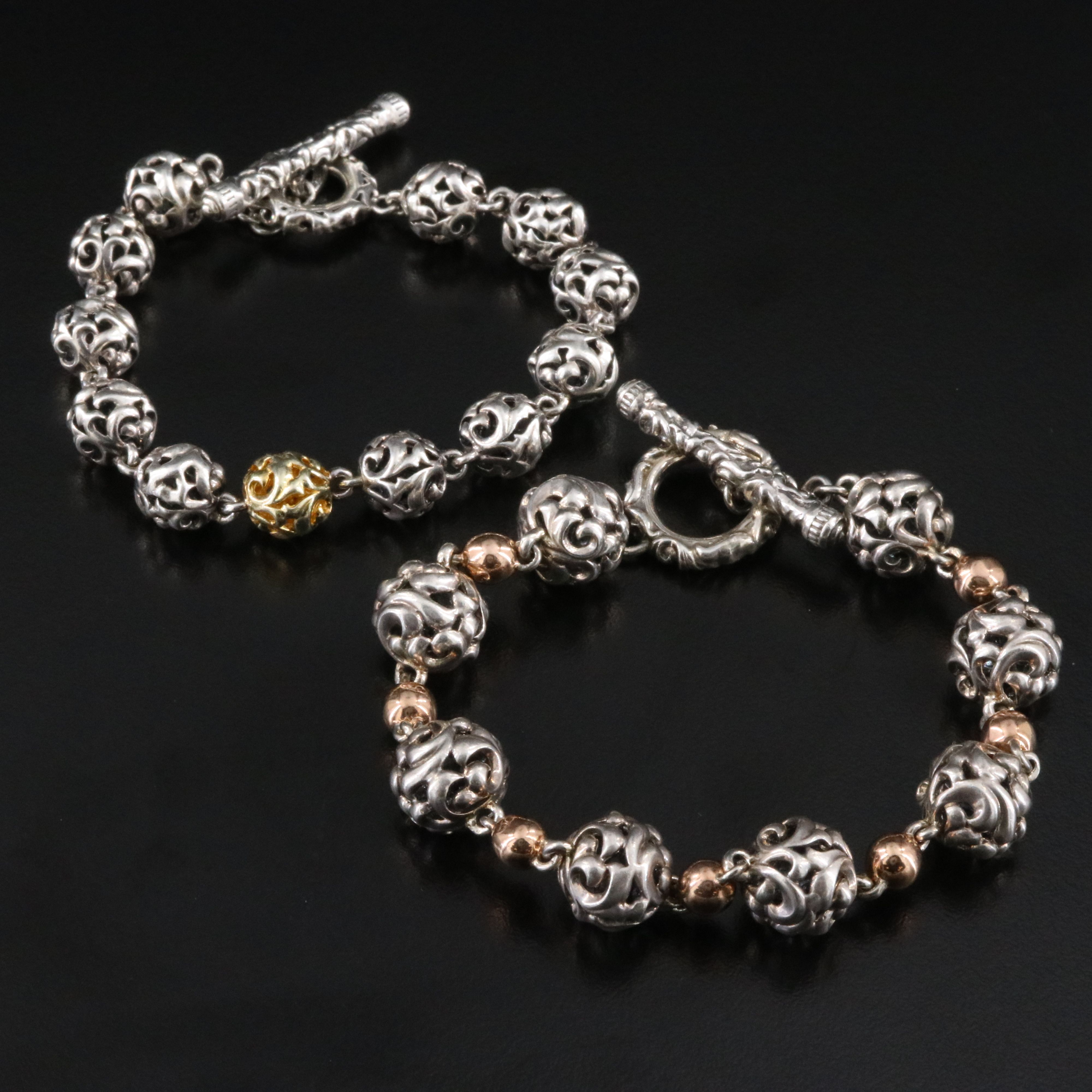 Charles Krypell "Ivy"  Sterling Bead Ball Bracelets