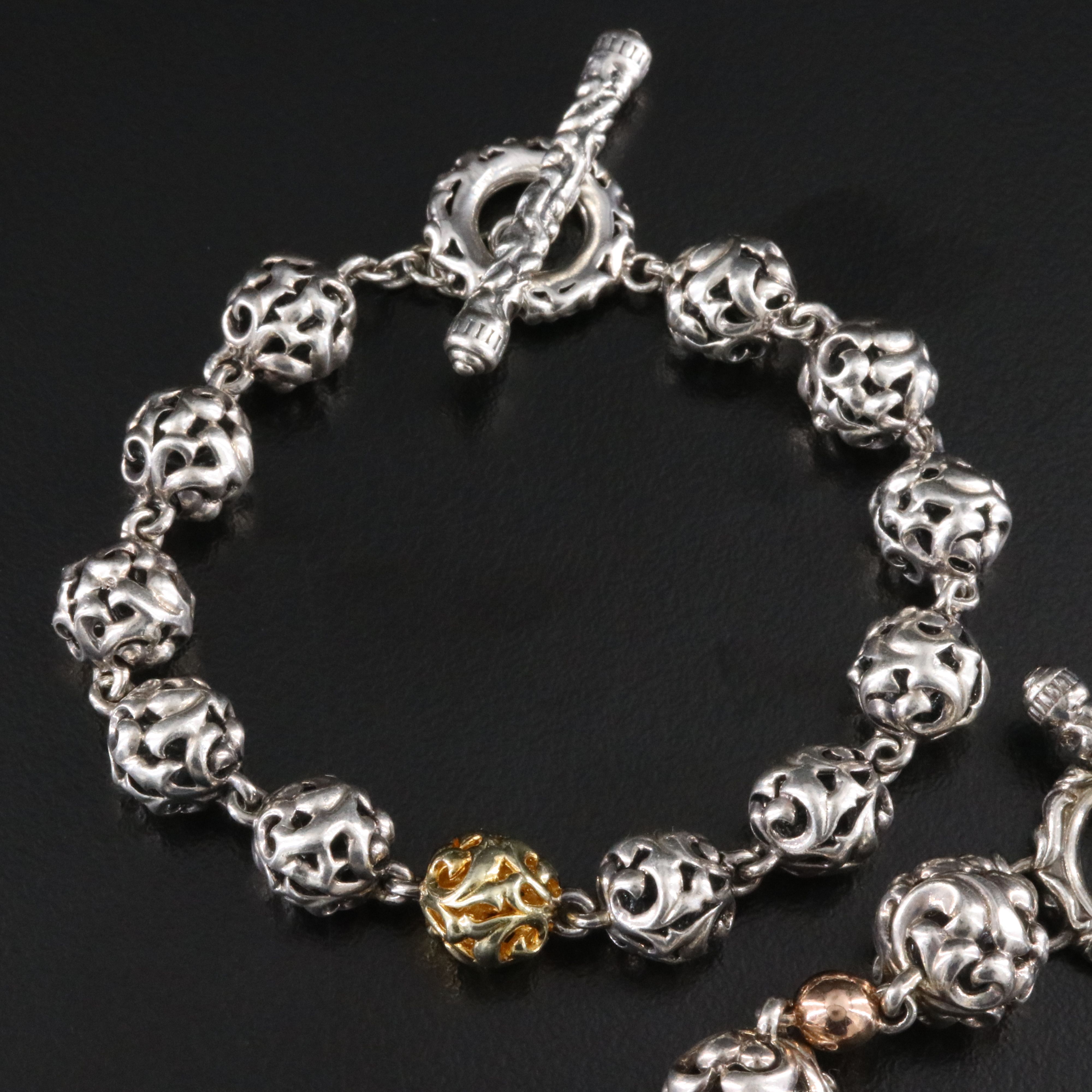 Charles Krypell "Ivy"  Sterling Bead Ball Bracelets