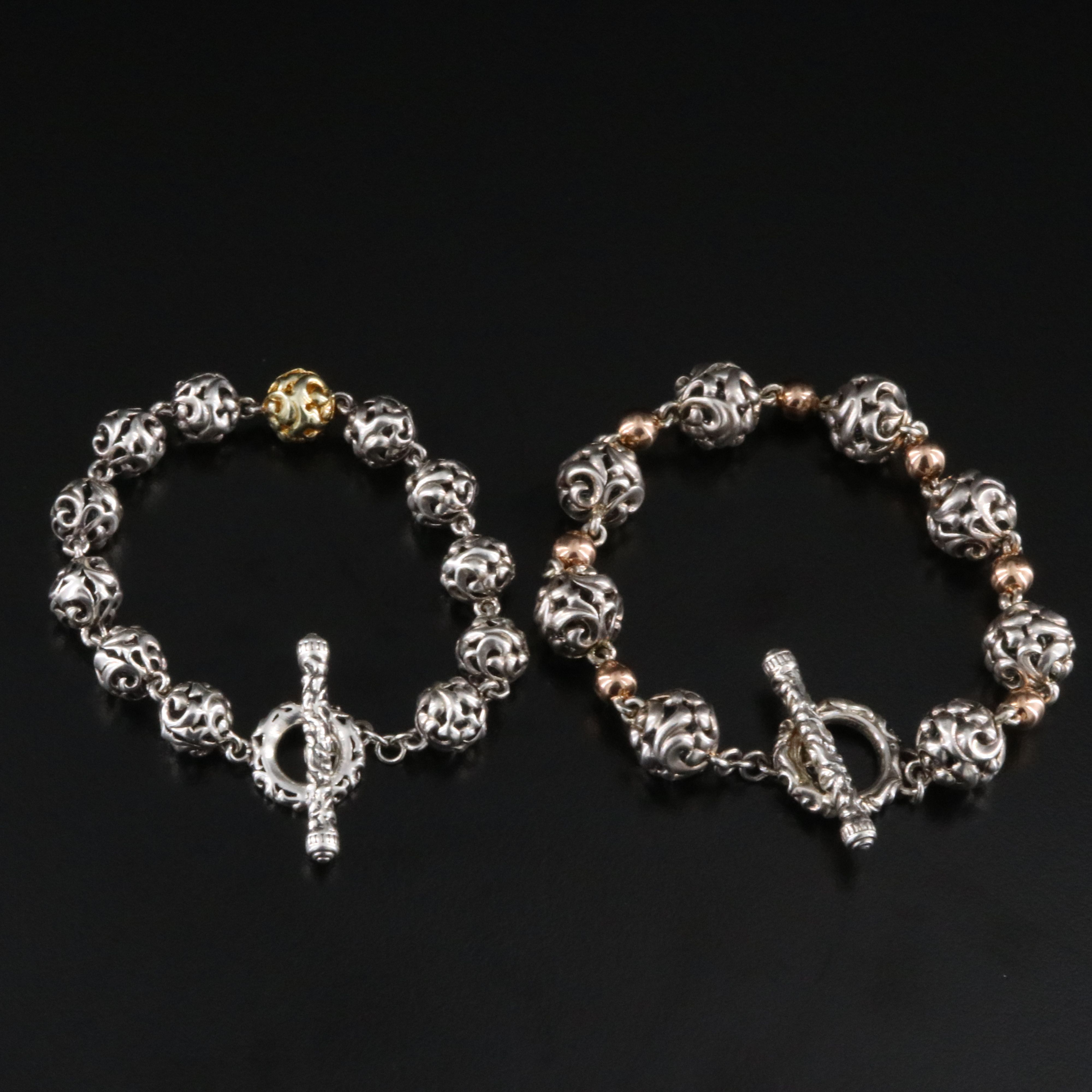 Charles Krypell "Ivy"  Sterling Bead Ball Bracelets
