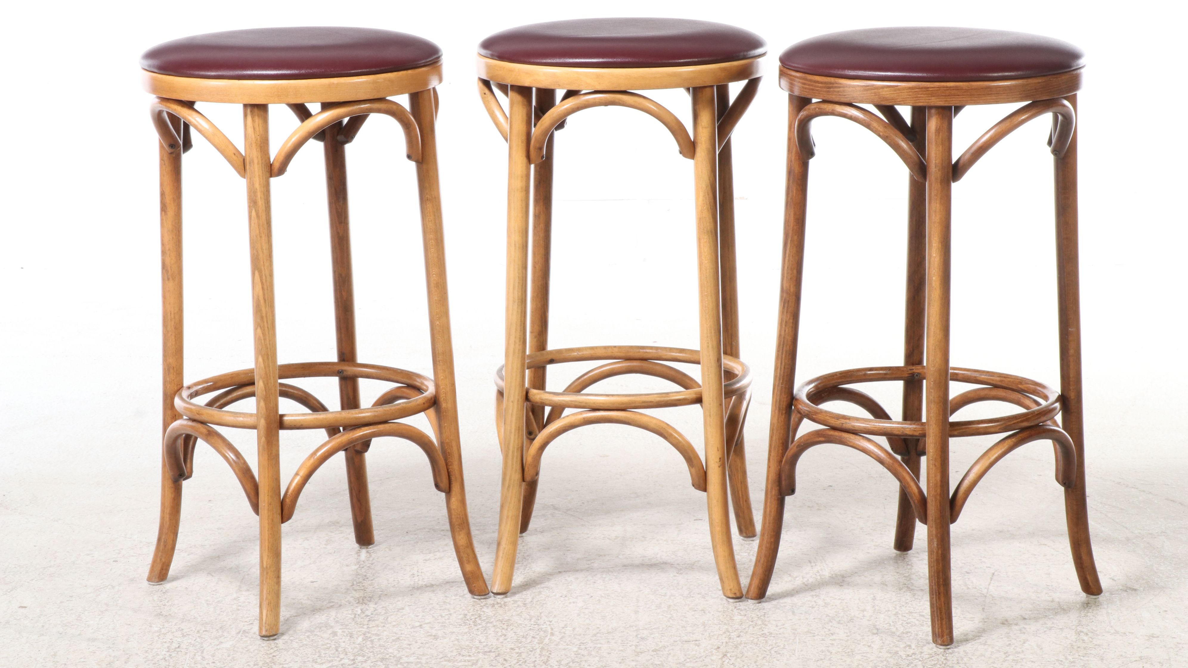 M. Deitz and Sons Bar Height Table with Beech Bentwood Barstools