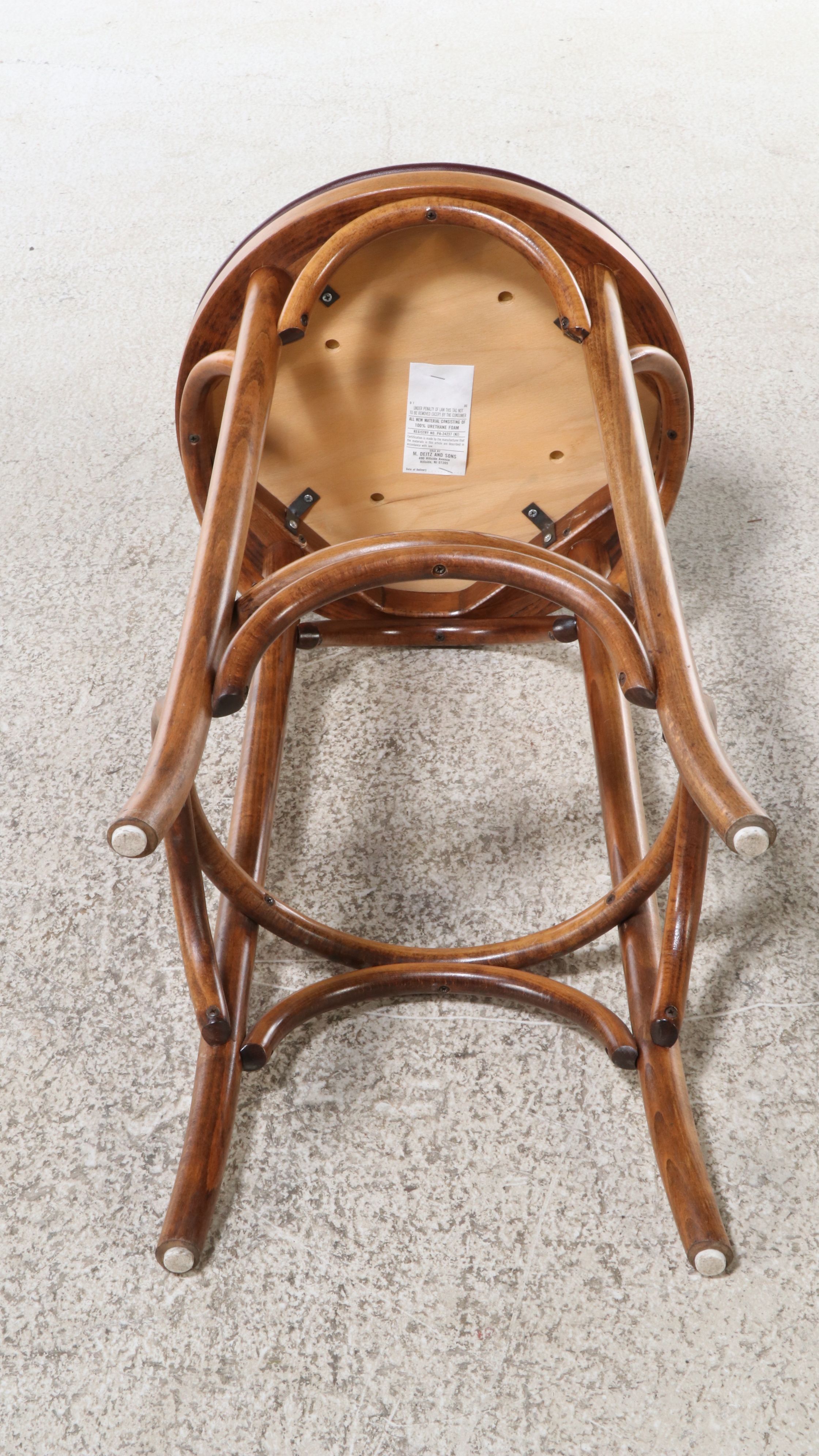 M. Deitz and Sons Bar Height Table with Beech Bentwood Barstools