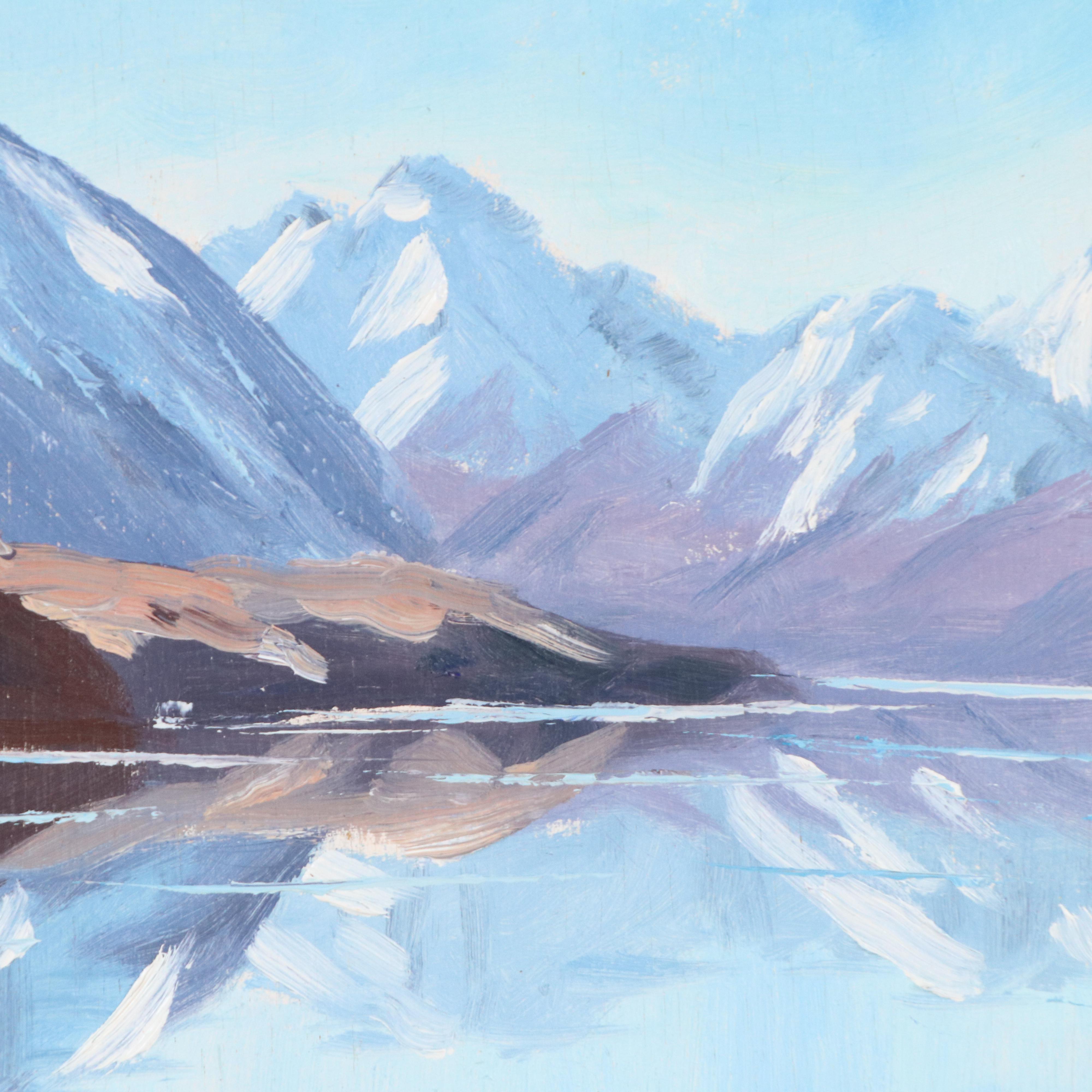 Gordon Pettigrew Mountainous Landscape Oil Painting "Lake Tekapo"
