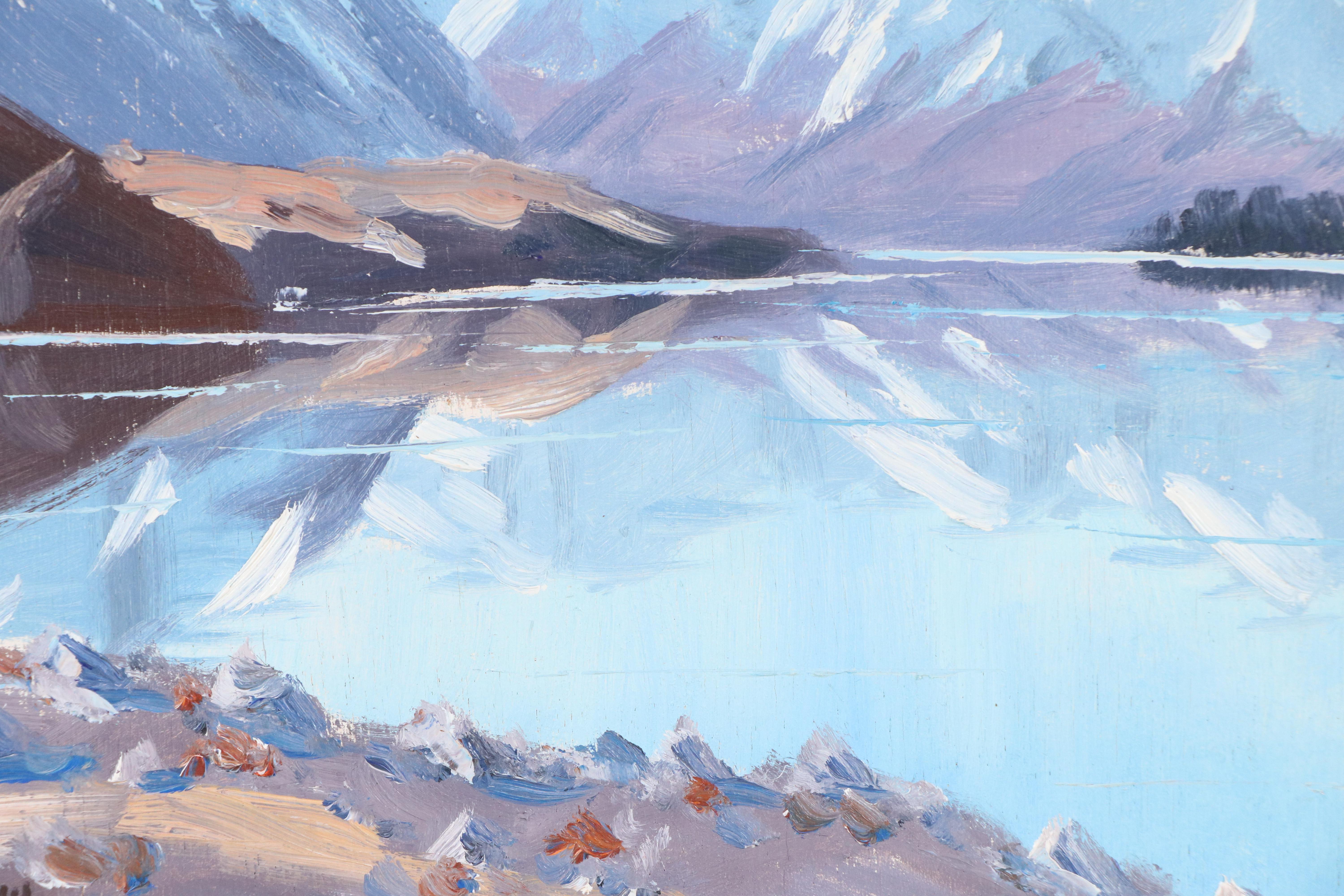Gordon Pettigrew Mountainous Landscape Oil Painting "Lake Tekapo"