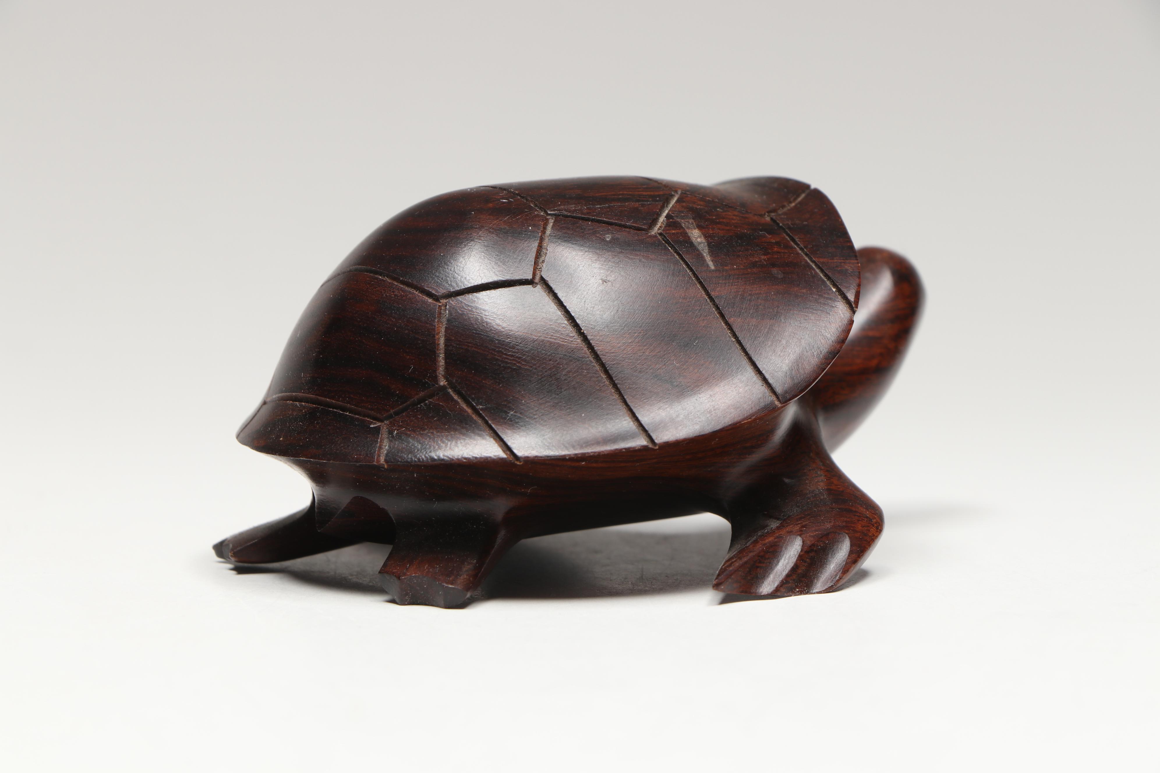 Carved Wooden Heart Box, Wooden Turtle Figurine, and More Wooden Décor