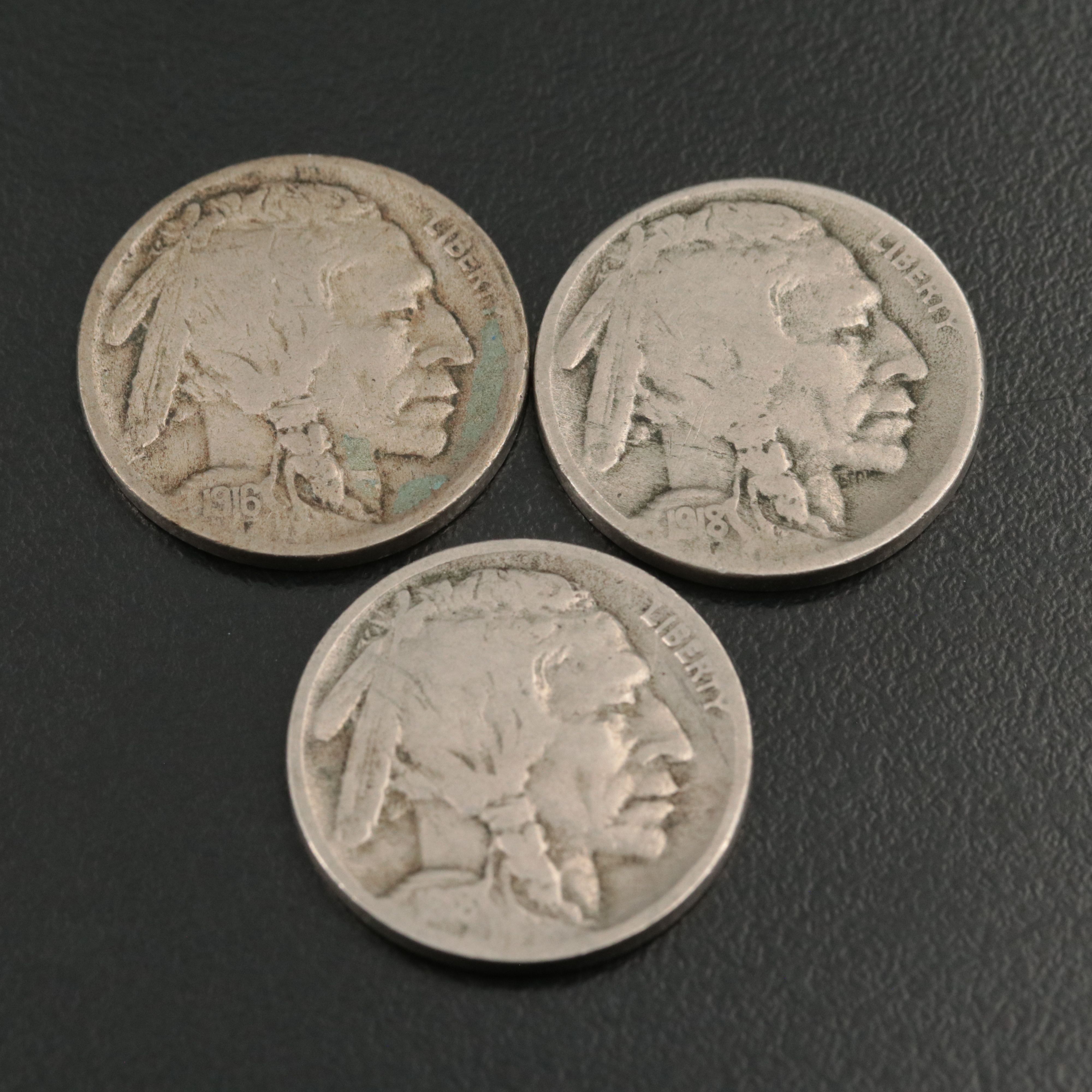 Group of Nine Better Date Buffalo Nickels