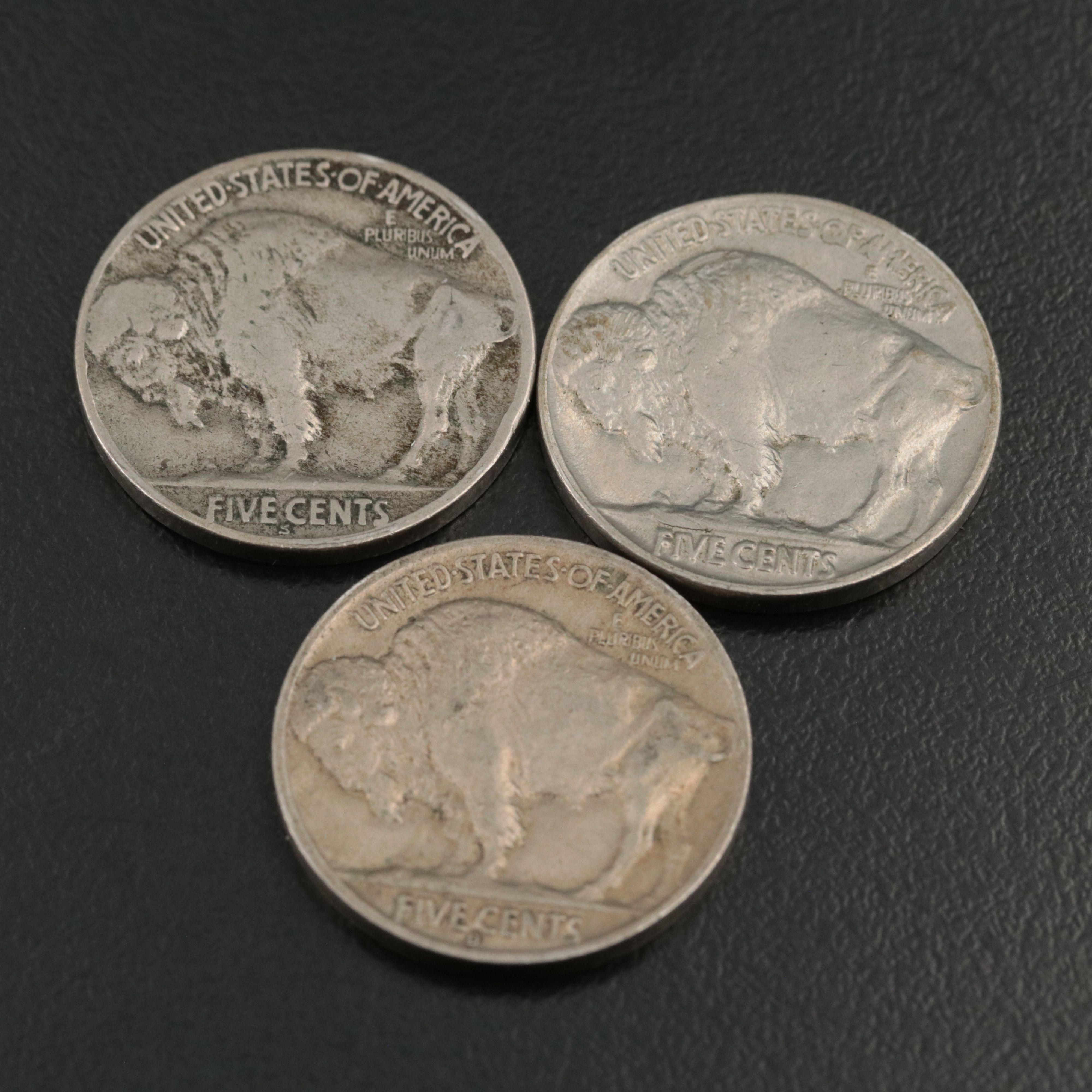 Group of Nine Better Date Buffalo Nickels