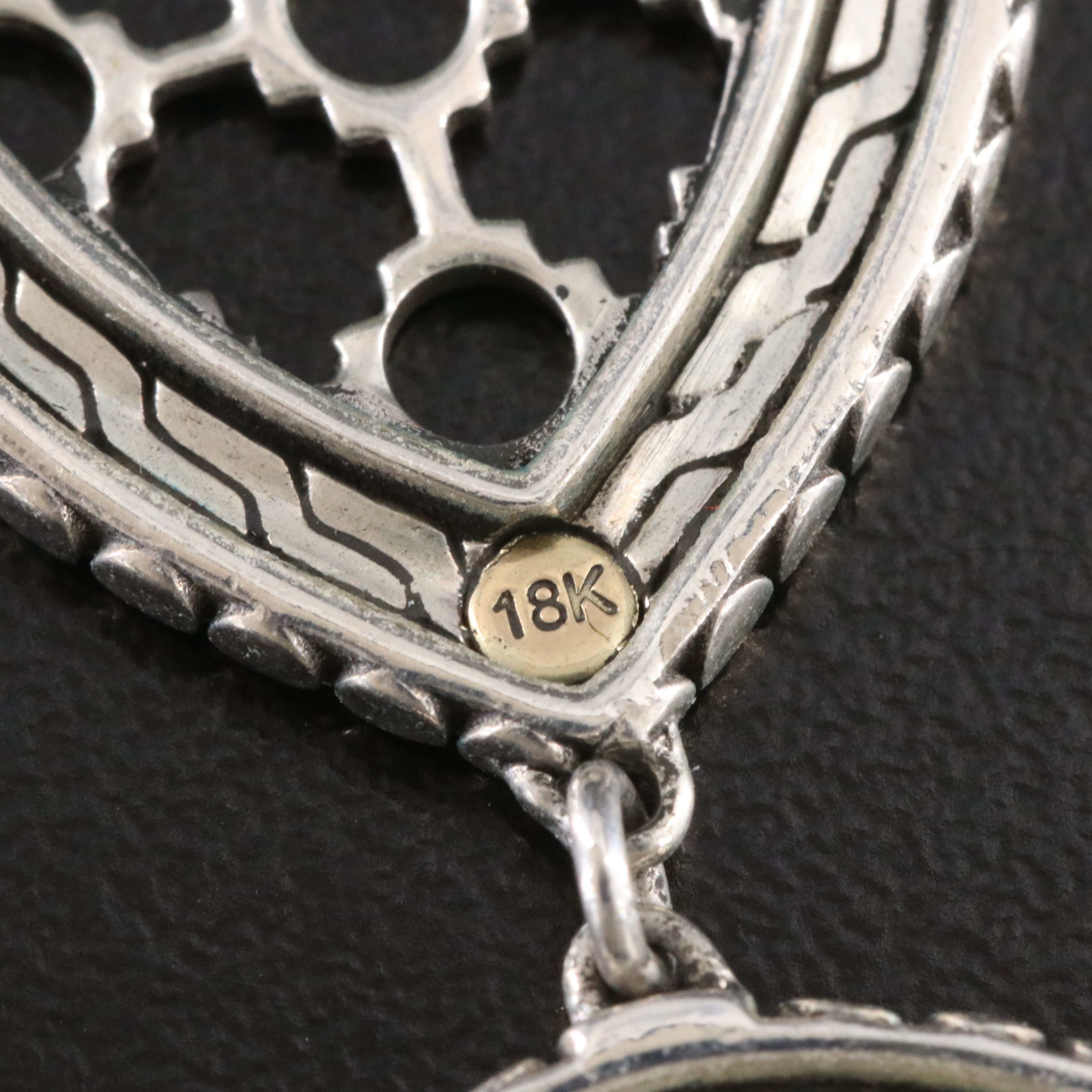 John Hardy Sterling Teardrop Fringe Necklace with 18K Accents