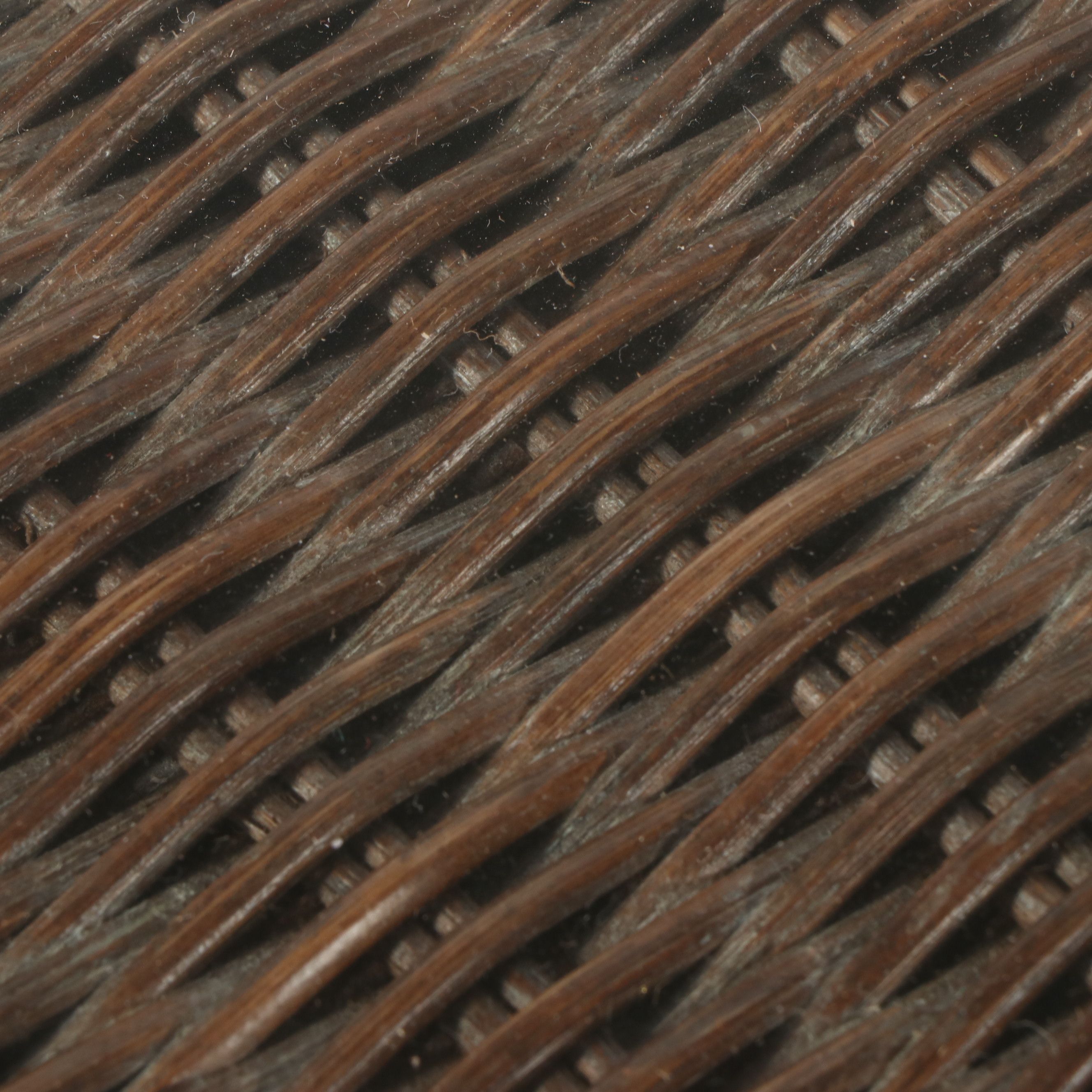 Victorian Style Wicker Side Table with Glass Top