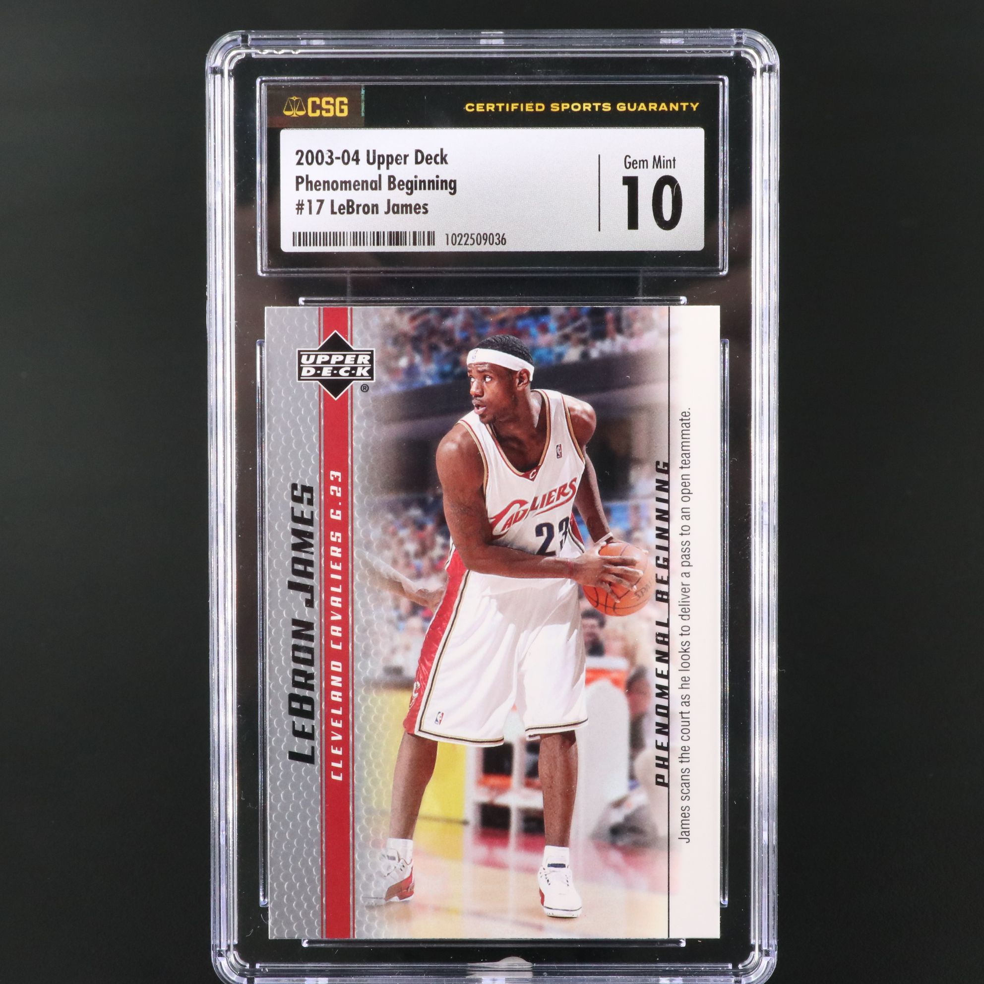 2003-04 Upper Deck LeBron James Phenomenal Beginning Card Graded CSG 10