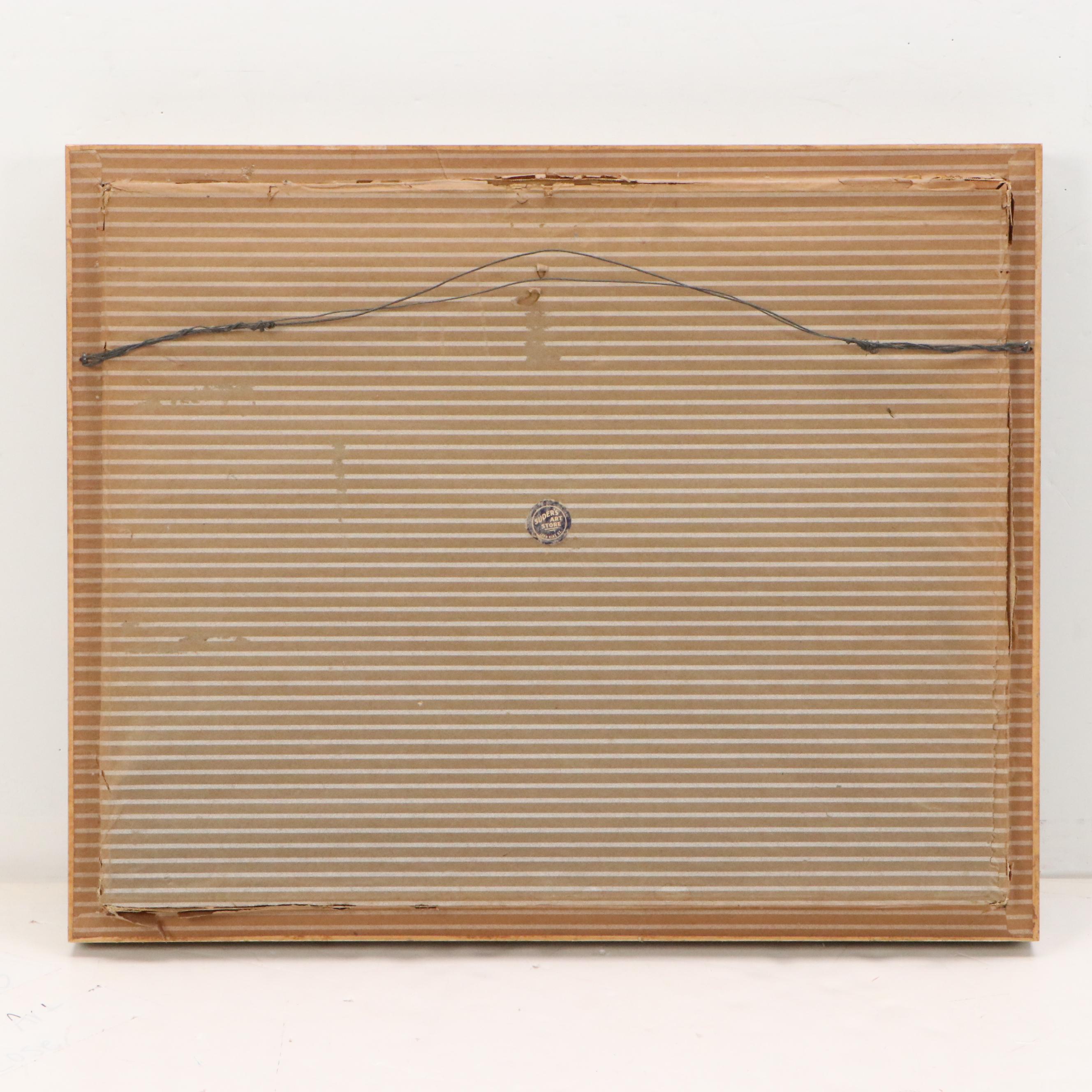 F. Finn Oil Painting of Amusement Park with Ferris Wheel, 1960