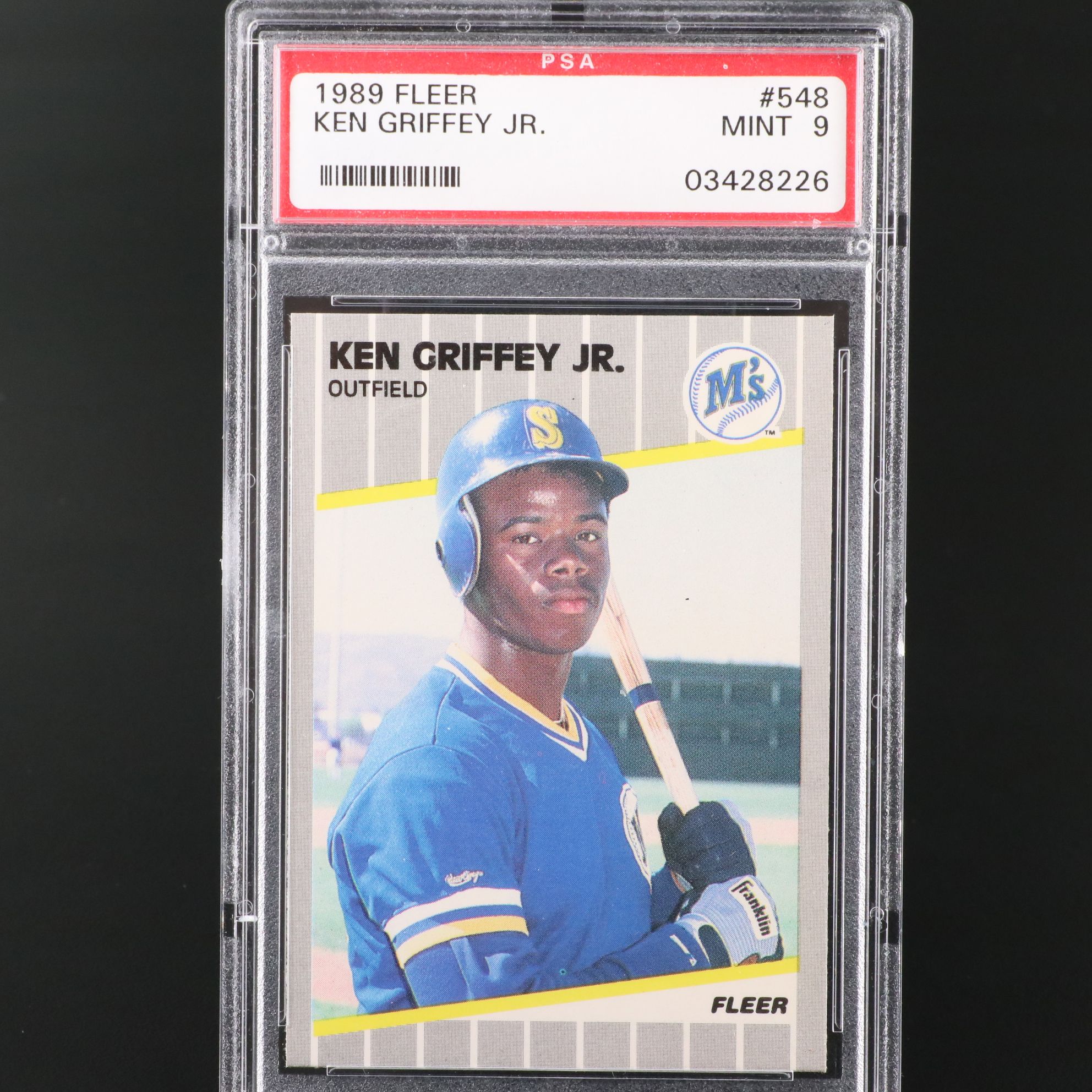 1989 Fleer Ken Griffey Jr. Rookie Baseball Card Graded PSA 9