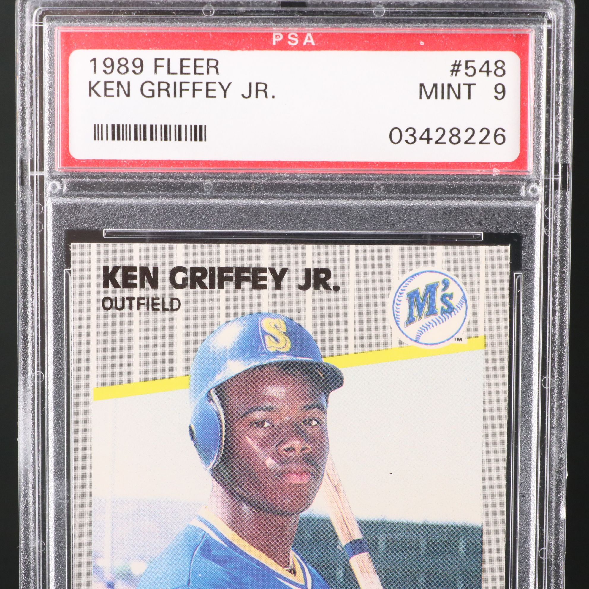 1989 Fleer Ken Griffey Jr. Rookie Baseball Card Graded PSA 9