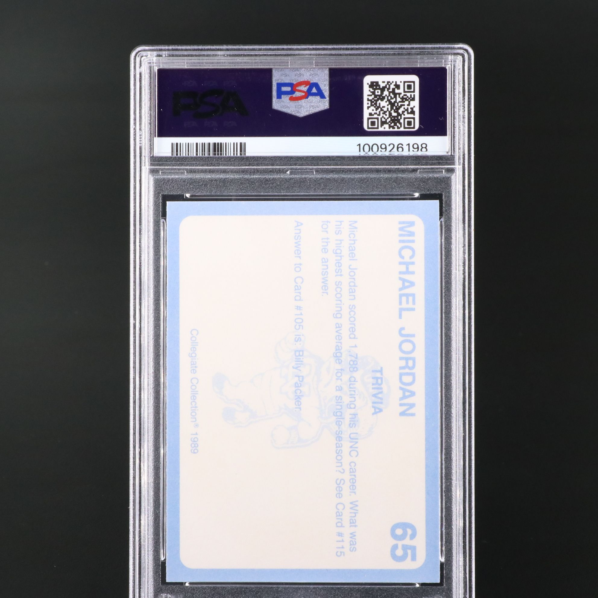 1989 Collegiate Collection Michael Jordan Basketball Card Graded PSA 9