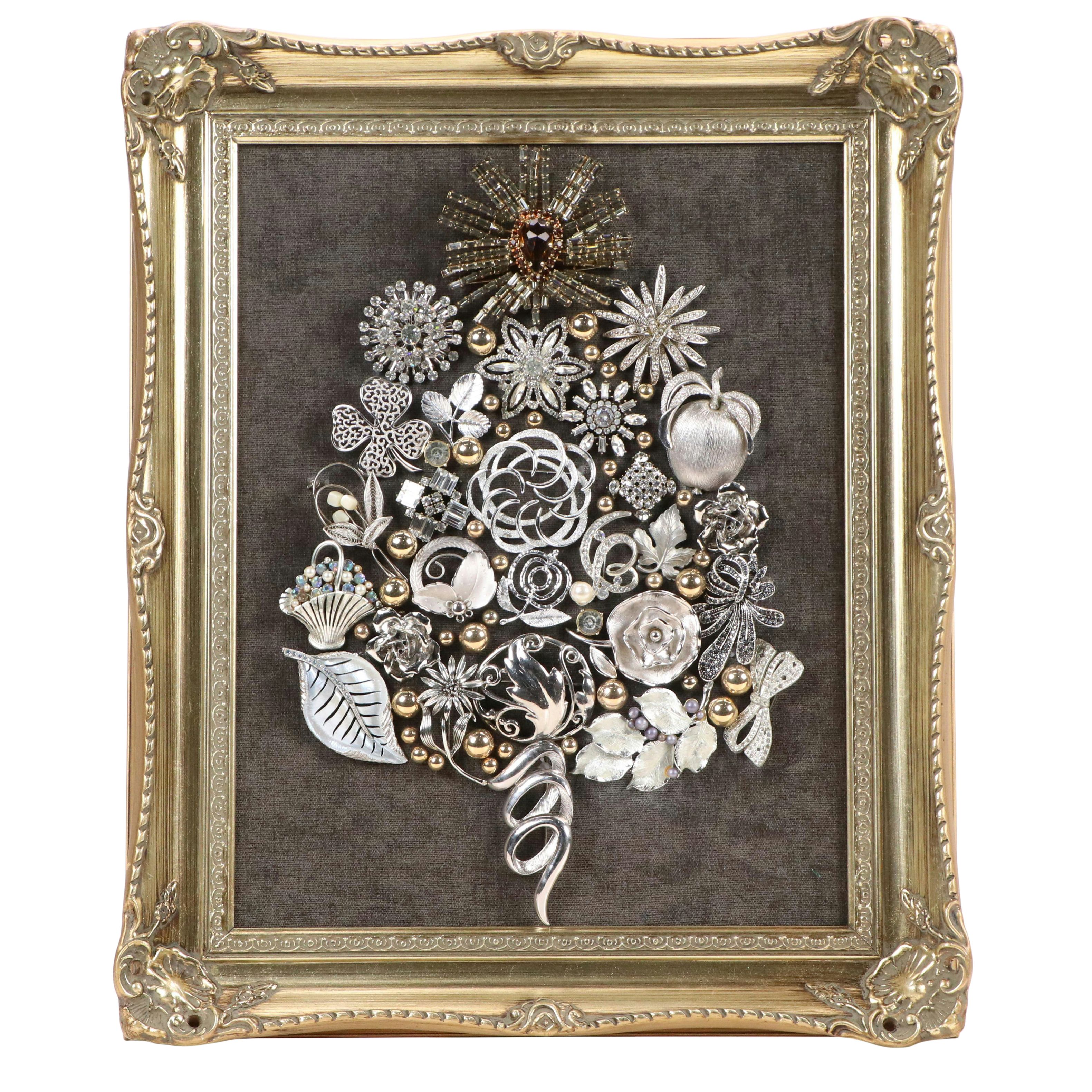 Karen Pagán Repurposed Jewelry Art Collage of Tree, 2025