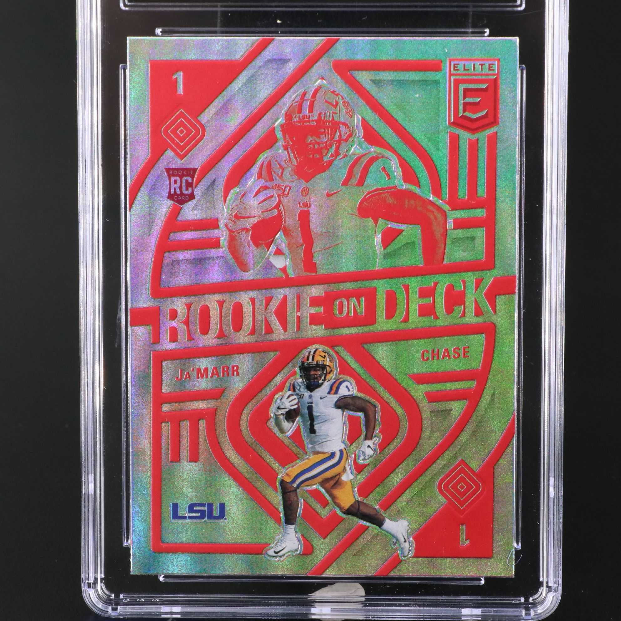 2021 Elite Ja’Marr Chase Rookie on Deck Football Card Graded CSG 10