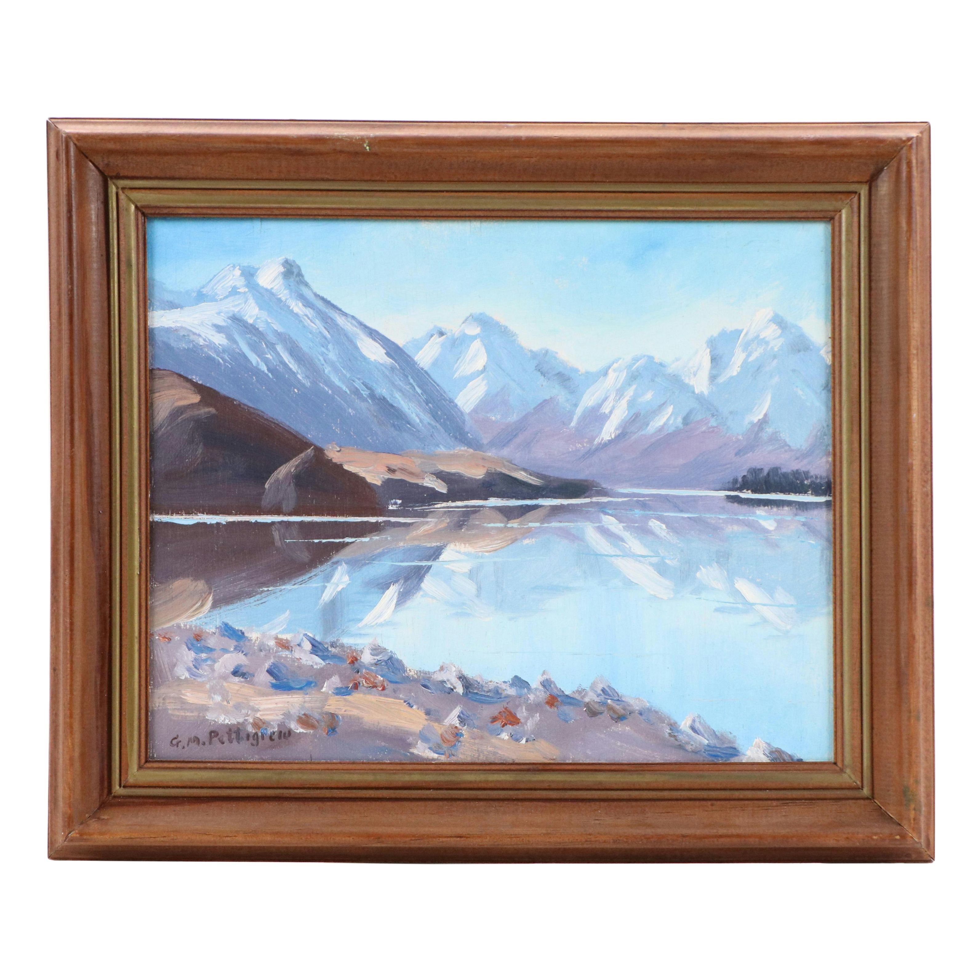 Gordon Pettigrew Mountainous Landscape Oil Painting "Lake Tekapo"