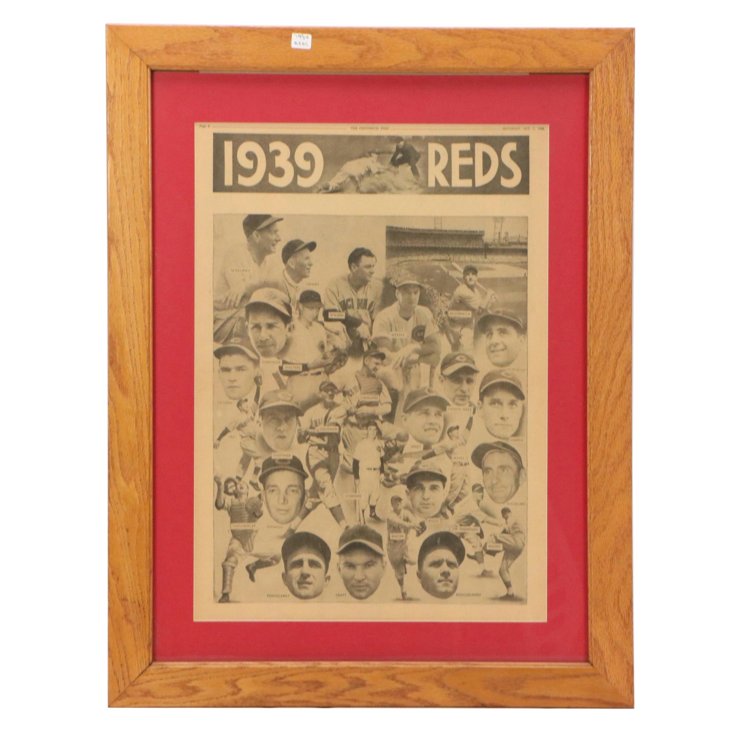 The Cincinnati Post Halftone Print "1939 Reds," 1939