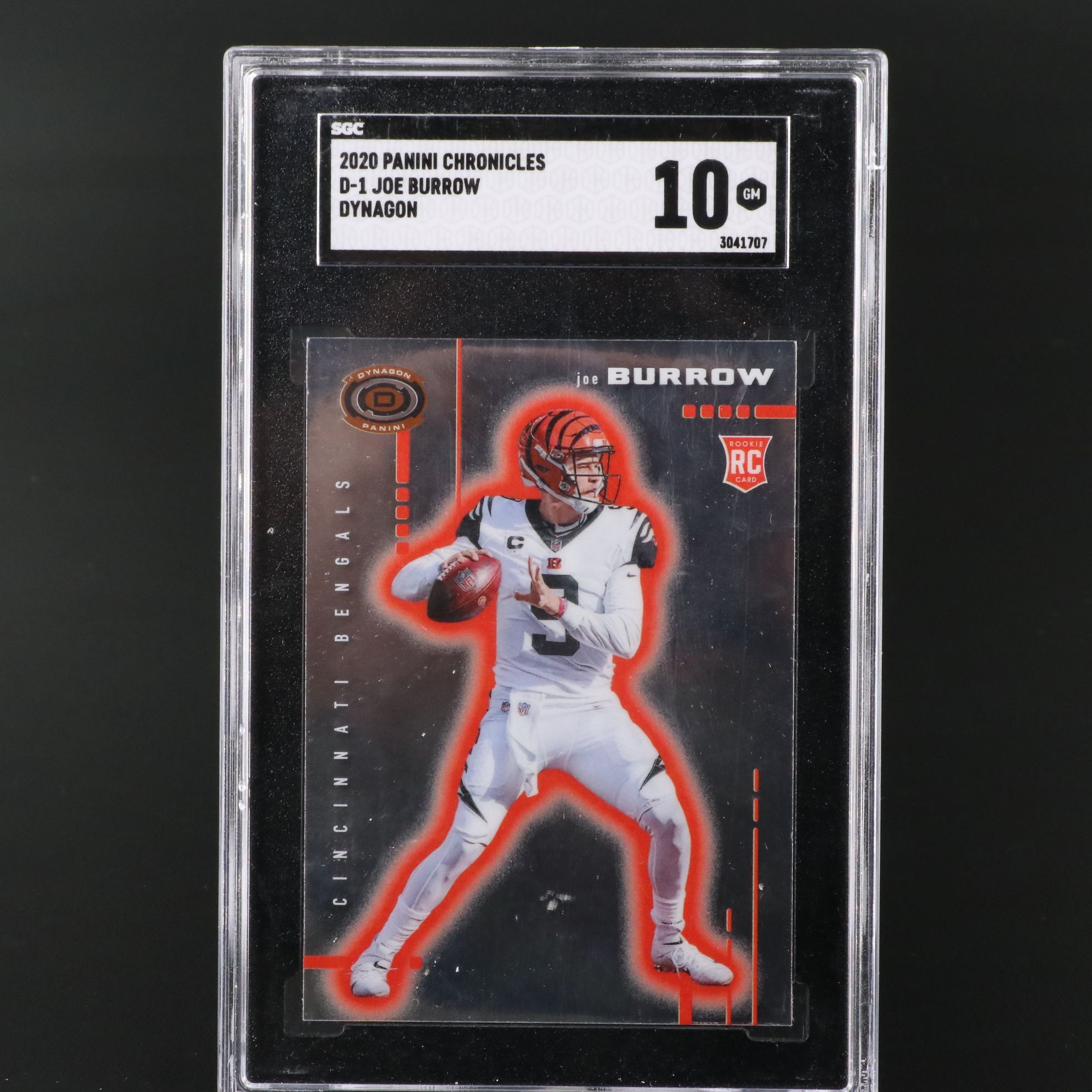 2020 Chronicles Joe Burrow Dynagon Rookie Football Card Graded SGC 10