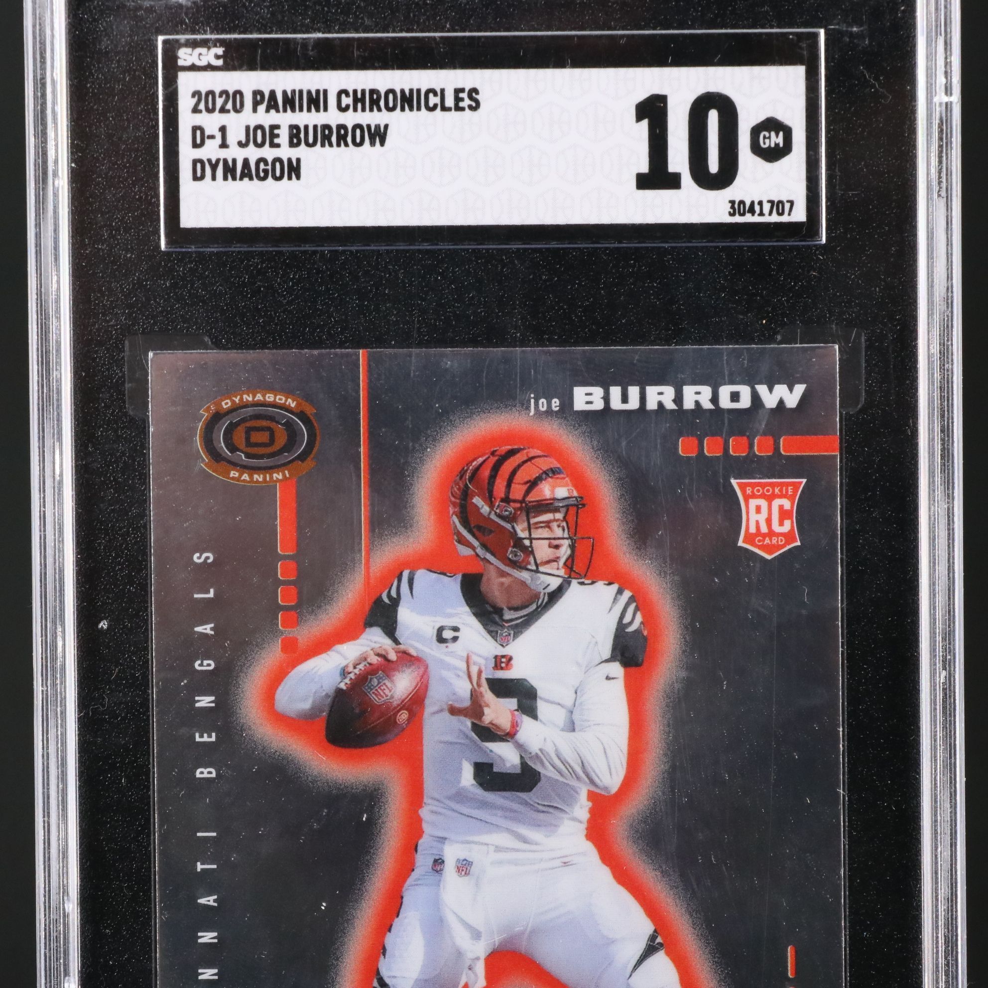 2020 Chronicles Joe Burrow Dynagon Rookie Football Card Graded SGC 10