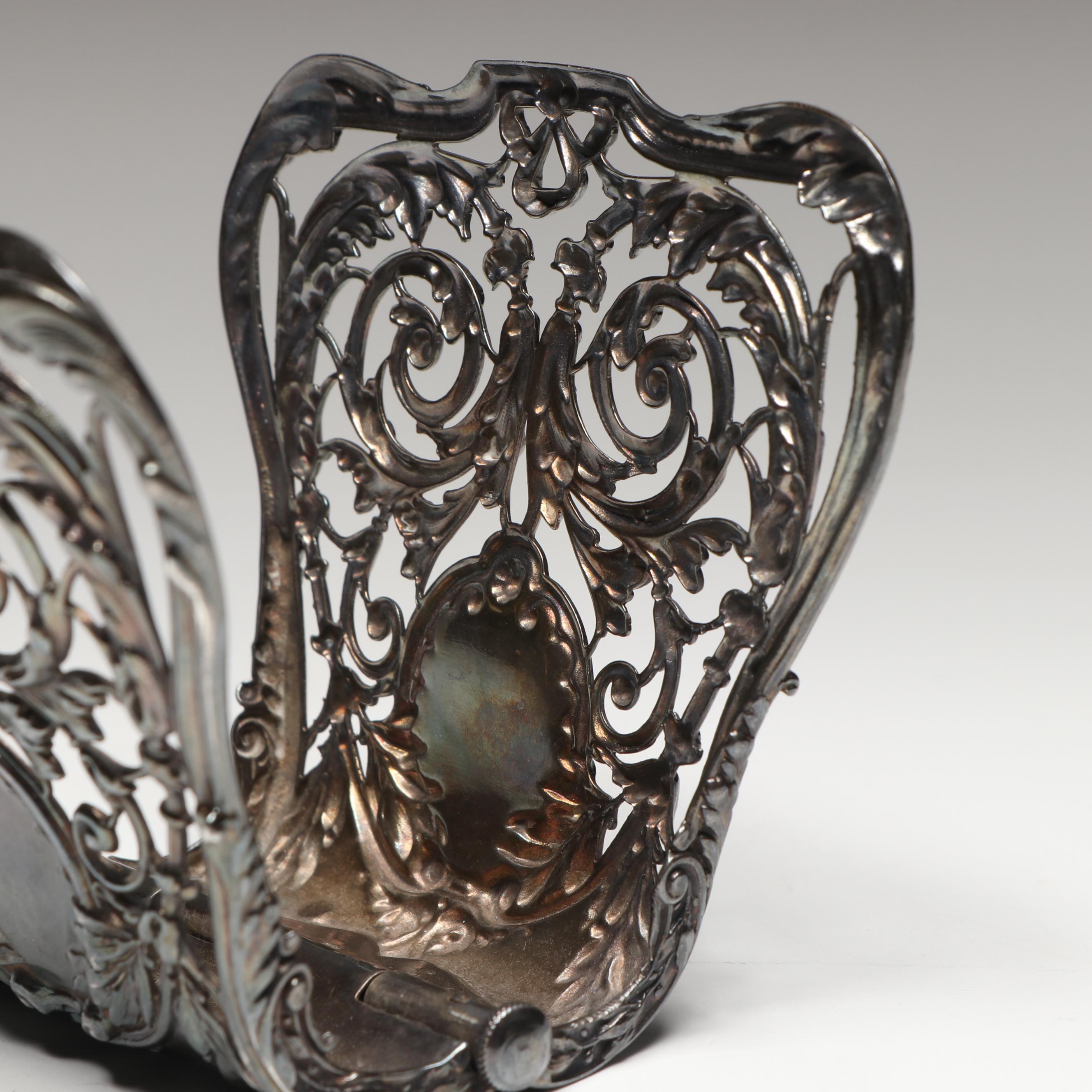 Christofle Art Nouveau Style French Silver Plate Asparagus Tongs