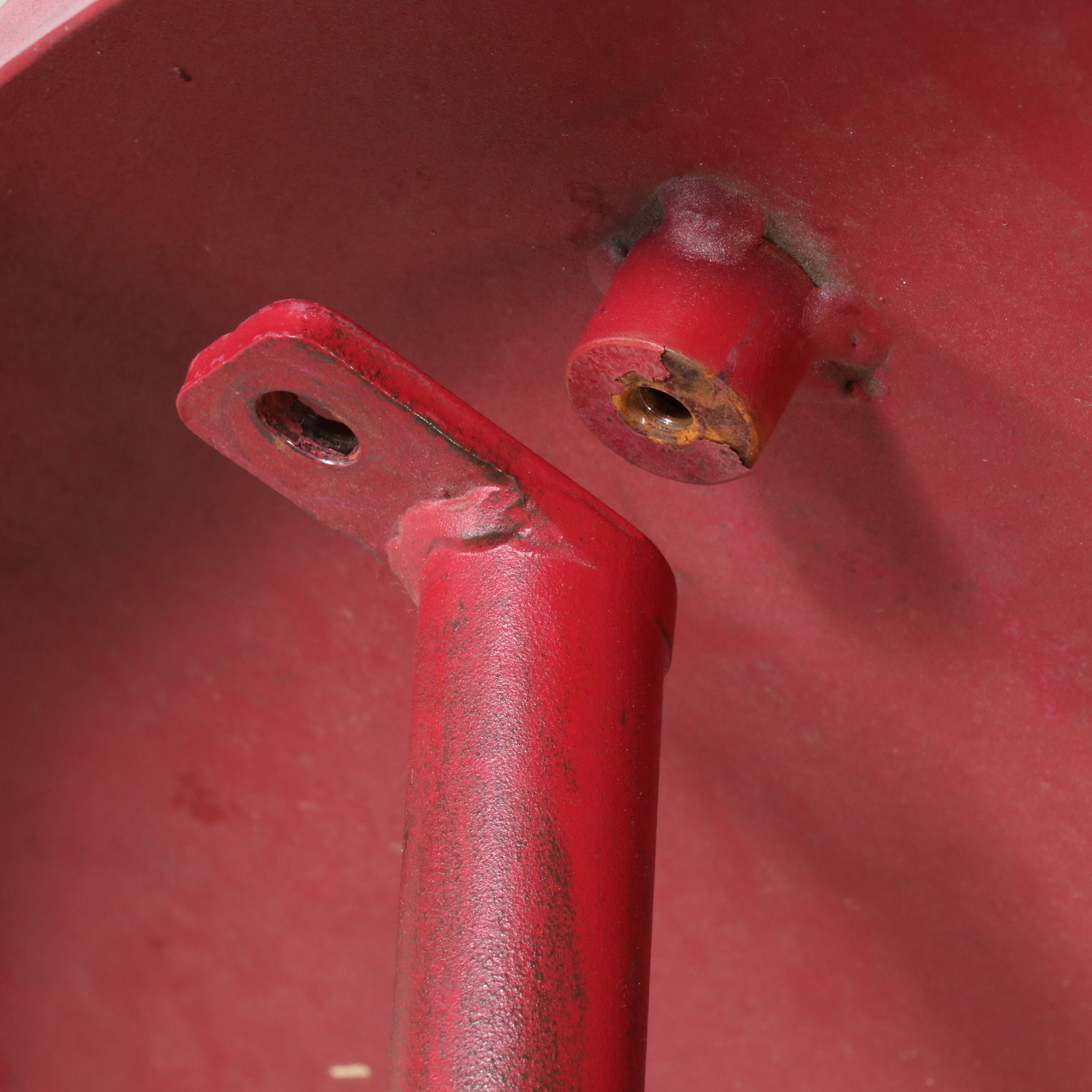 Red Powder Coated Metal Bistro Table and Chairs