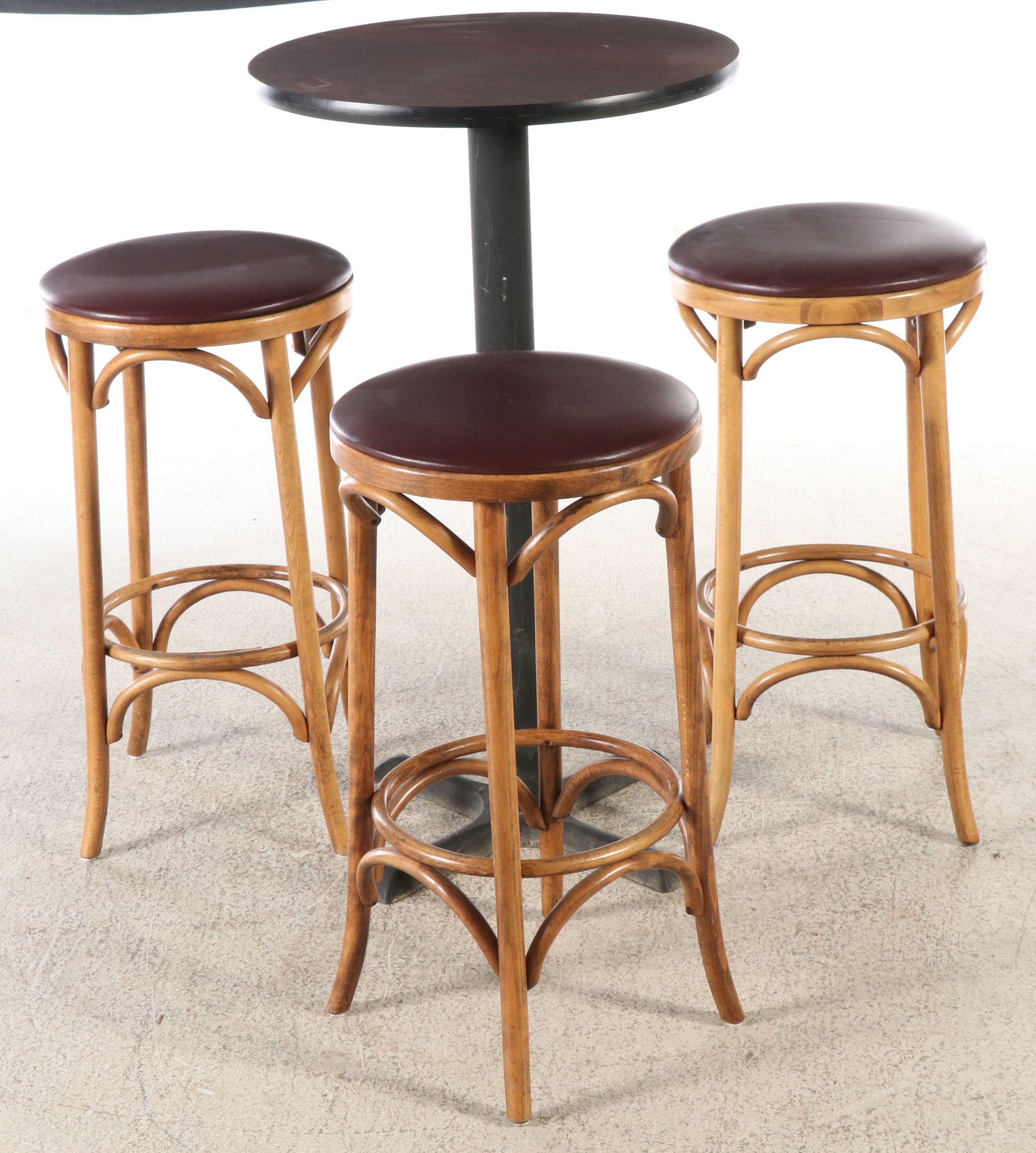 M. Deitz and Sons Bar Height Table with Bentwood Barstools