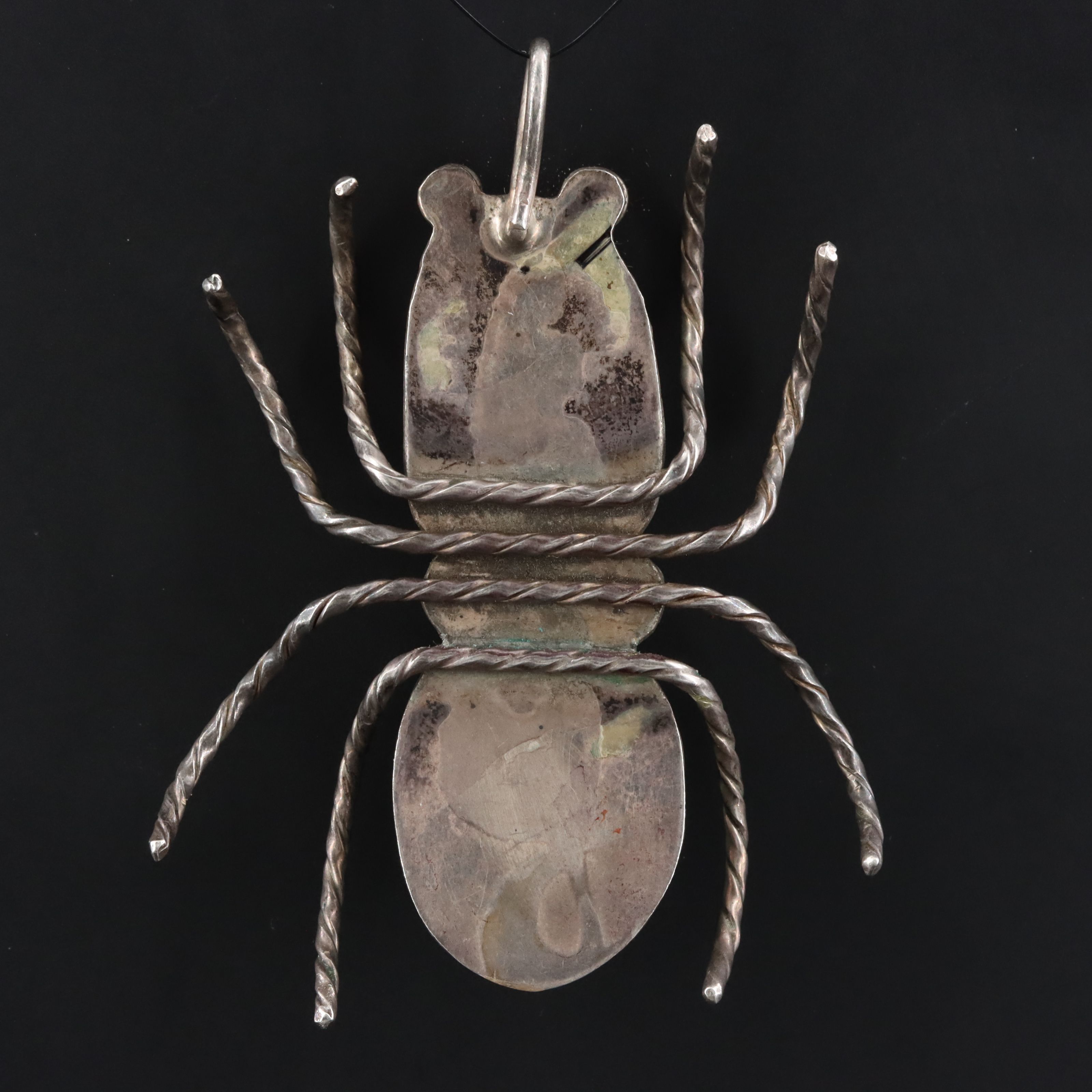Southwestern Sterling Turquoise Spider Pendant