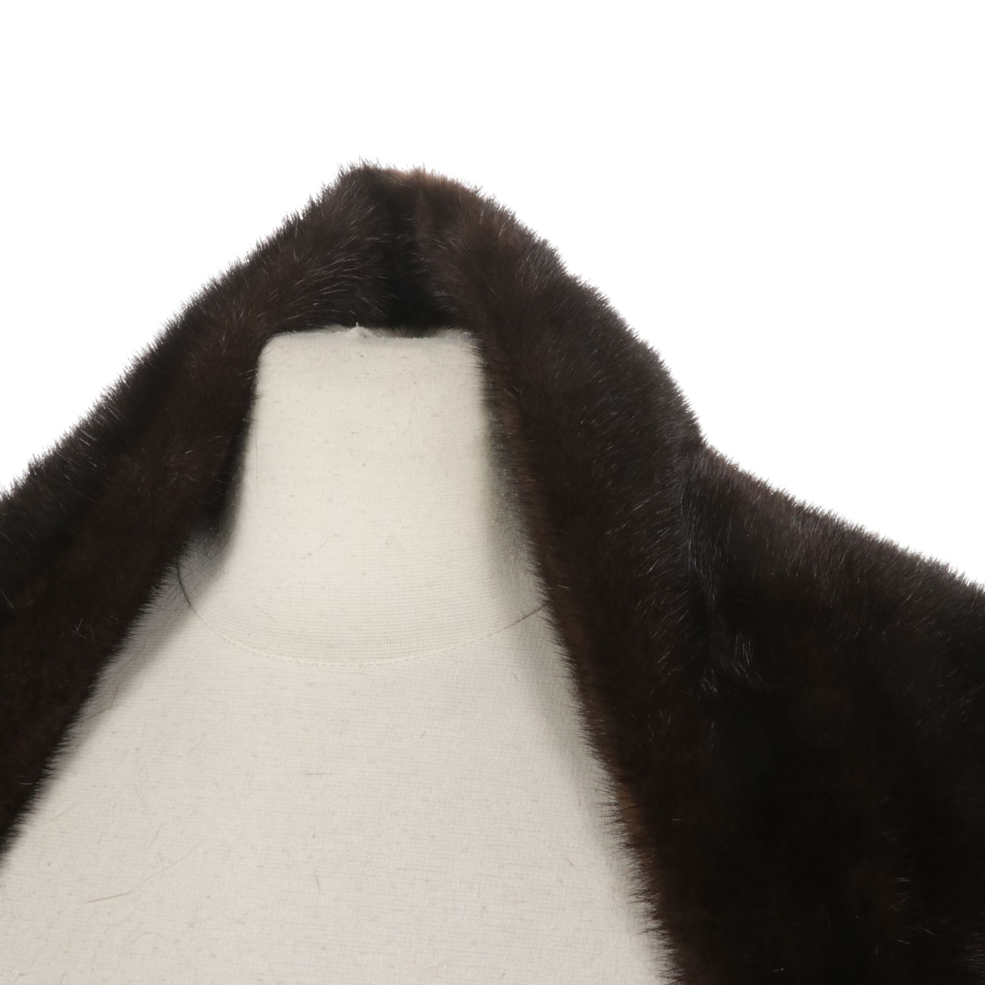 I. Magnin Black Diamond Band Mink Fur Stole, 1980s