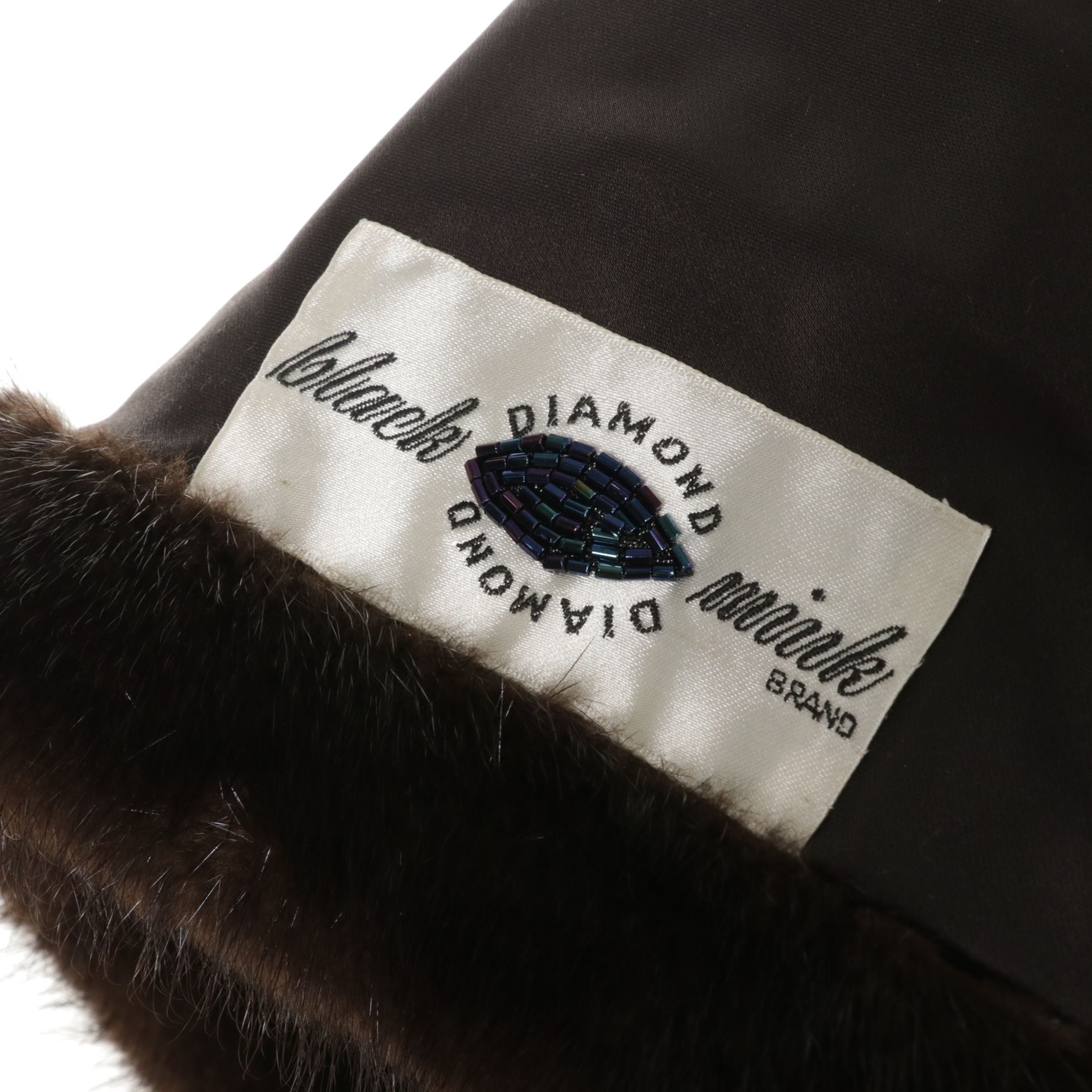 I. Magnin Black Diamond Band Mink Fur Stole, 1980s