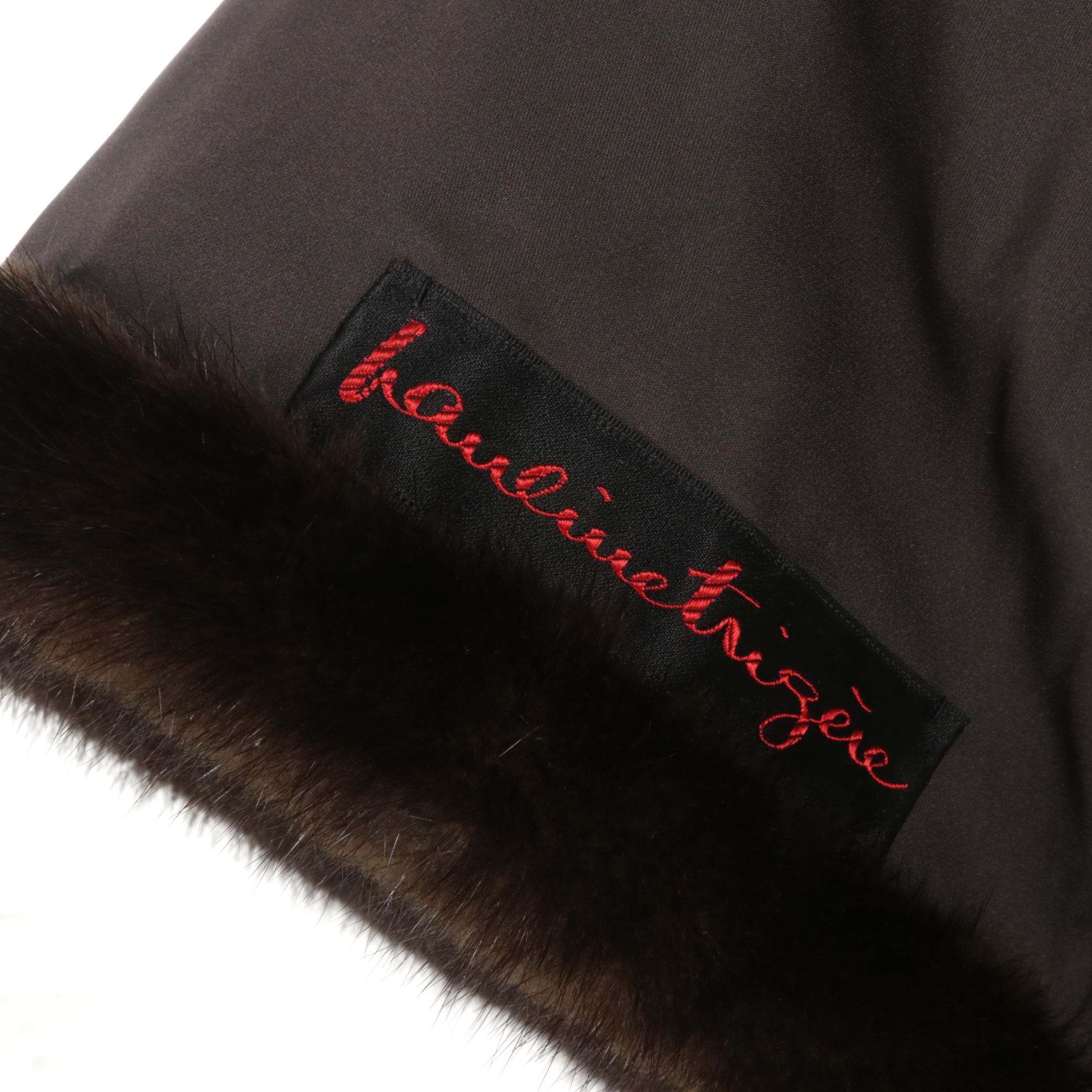 I. Magnin Black Diamond Band Mink Fur Stole, 1980s