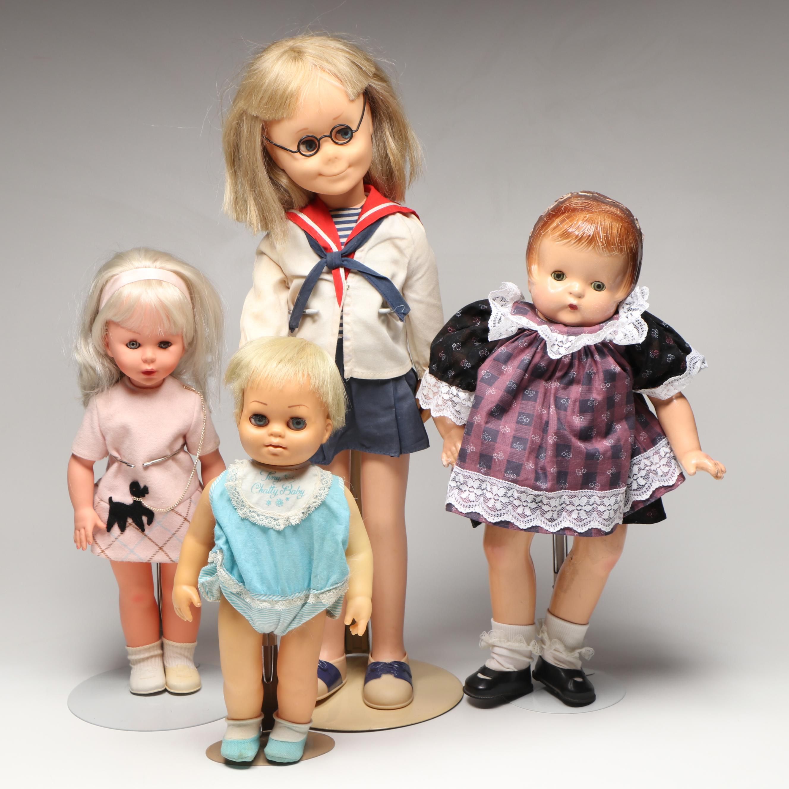 Mattel "Charmin' Chatty" and "Tiny Chatty Baby" with Other Dolls