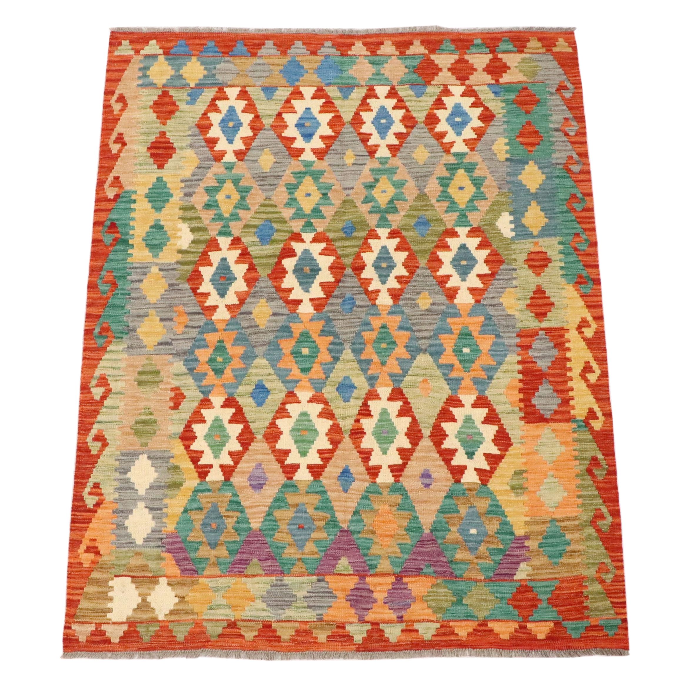 4'11 x 6'6 Handwoven Turkish Kilim Area Rug