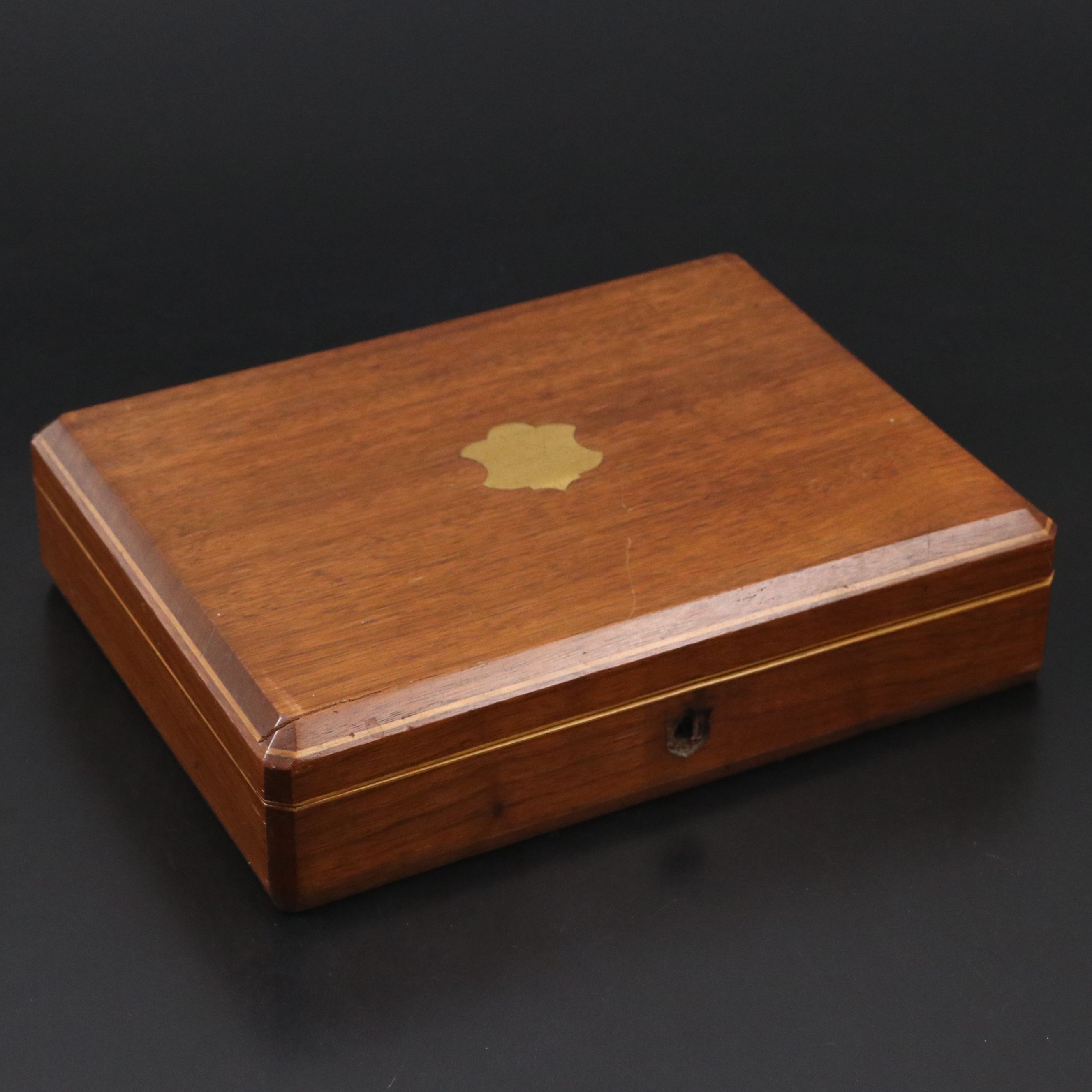 English Adams Style Silver Plate Flatware in Wooden Presentation Box