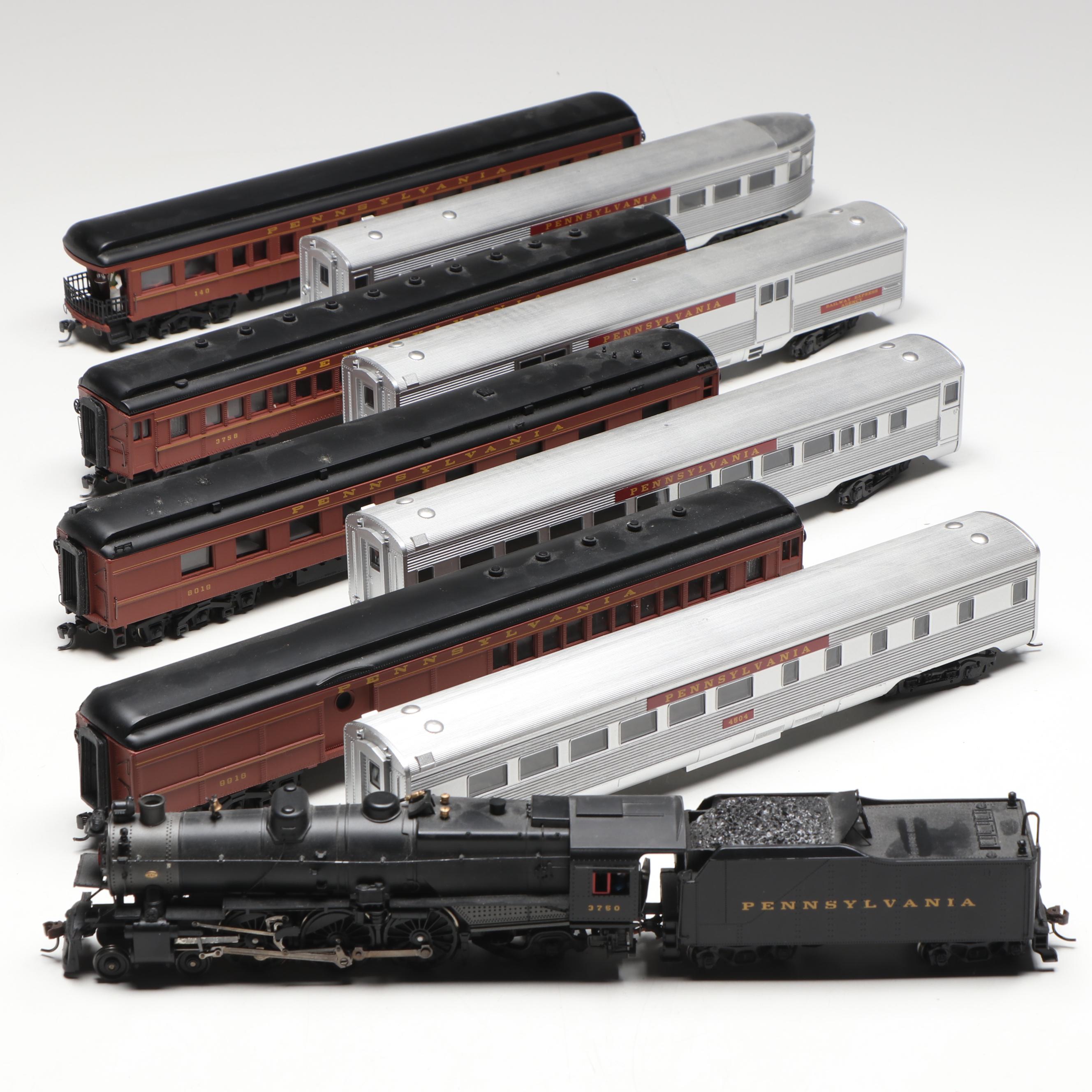 Spectrum HO Scale K4 4-6-2 Pacific Locomotive, Coach #3758 and More Train Cars