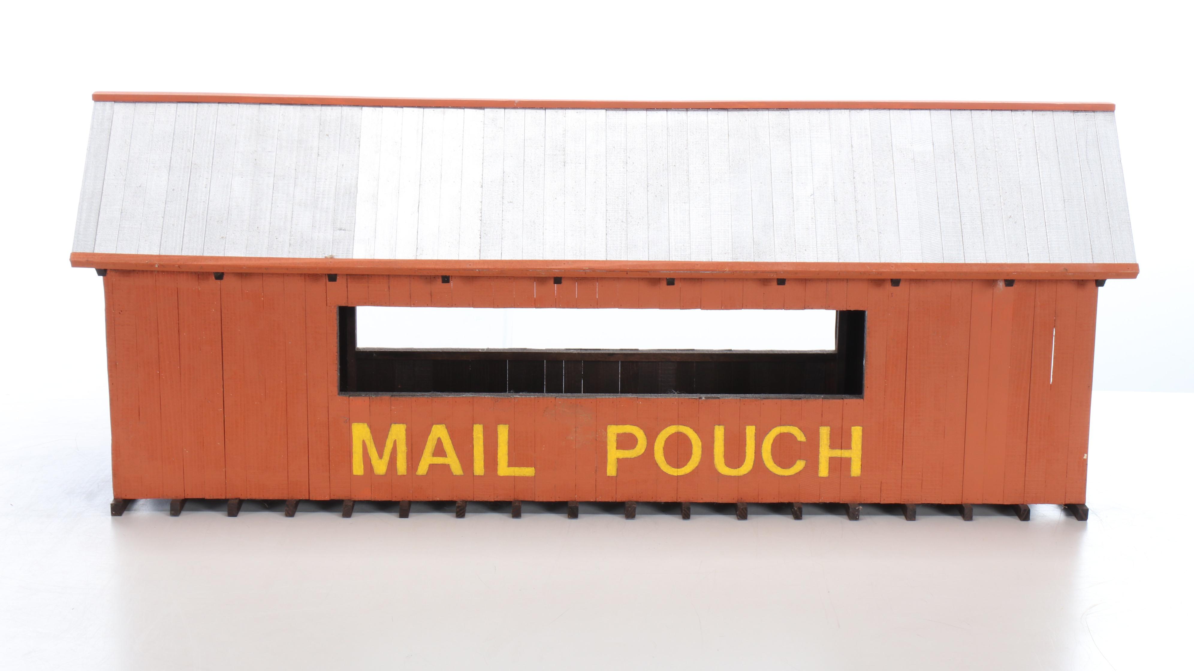 Handcrafted Mail Pouch Tobacco Railroad Bridge with Barn and More