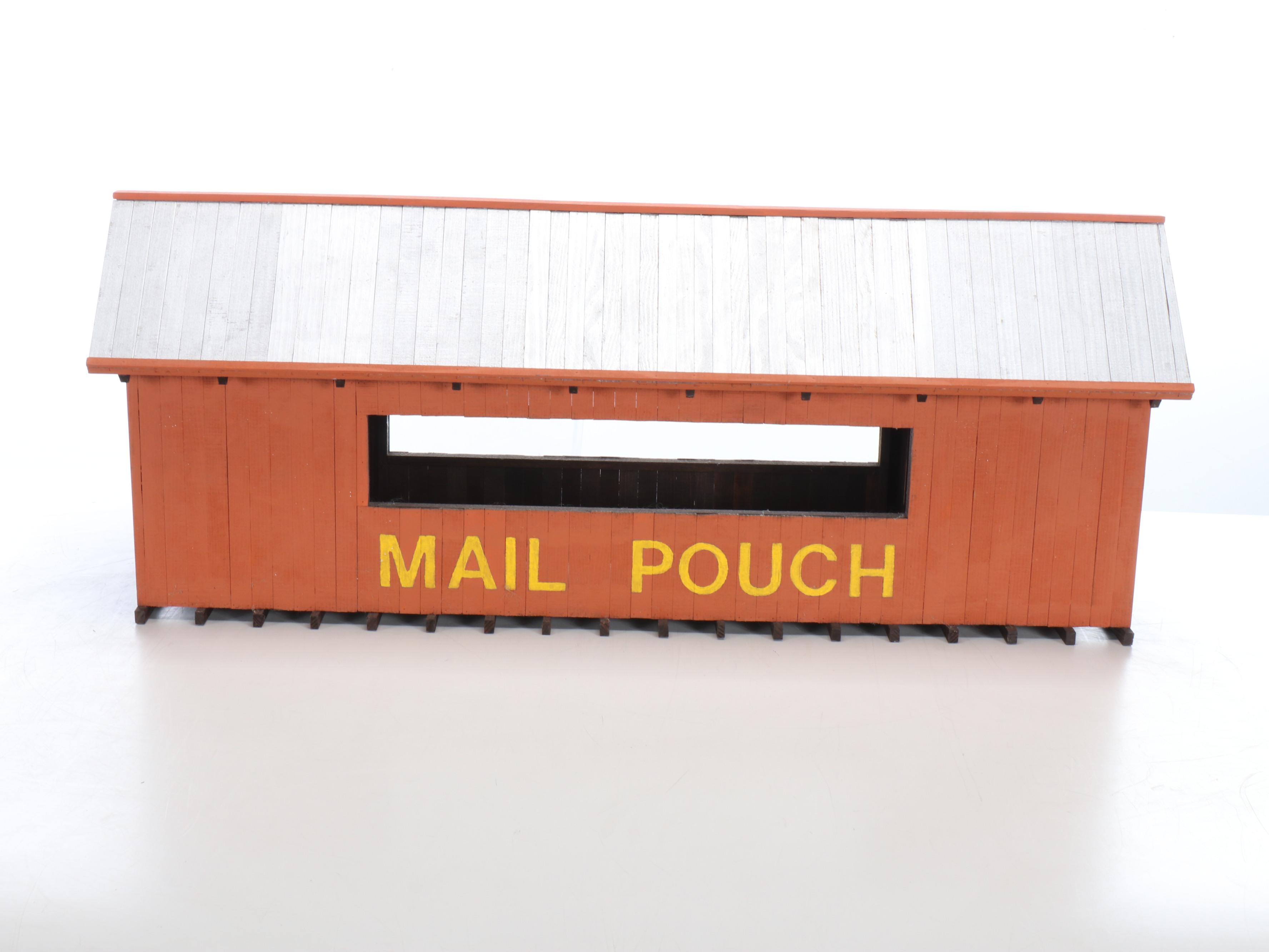 Handcrafted Mail Pouch Tobacco Railroad Bridge with Barn and More