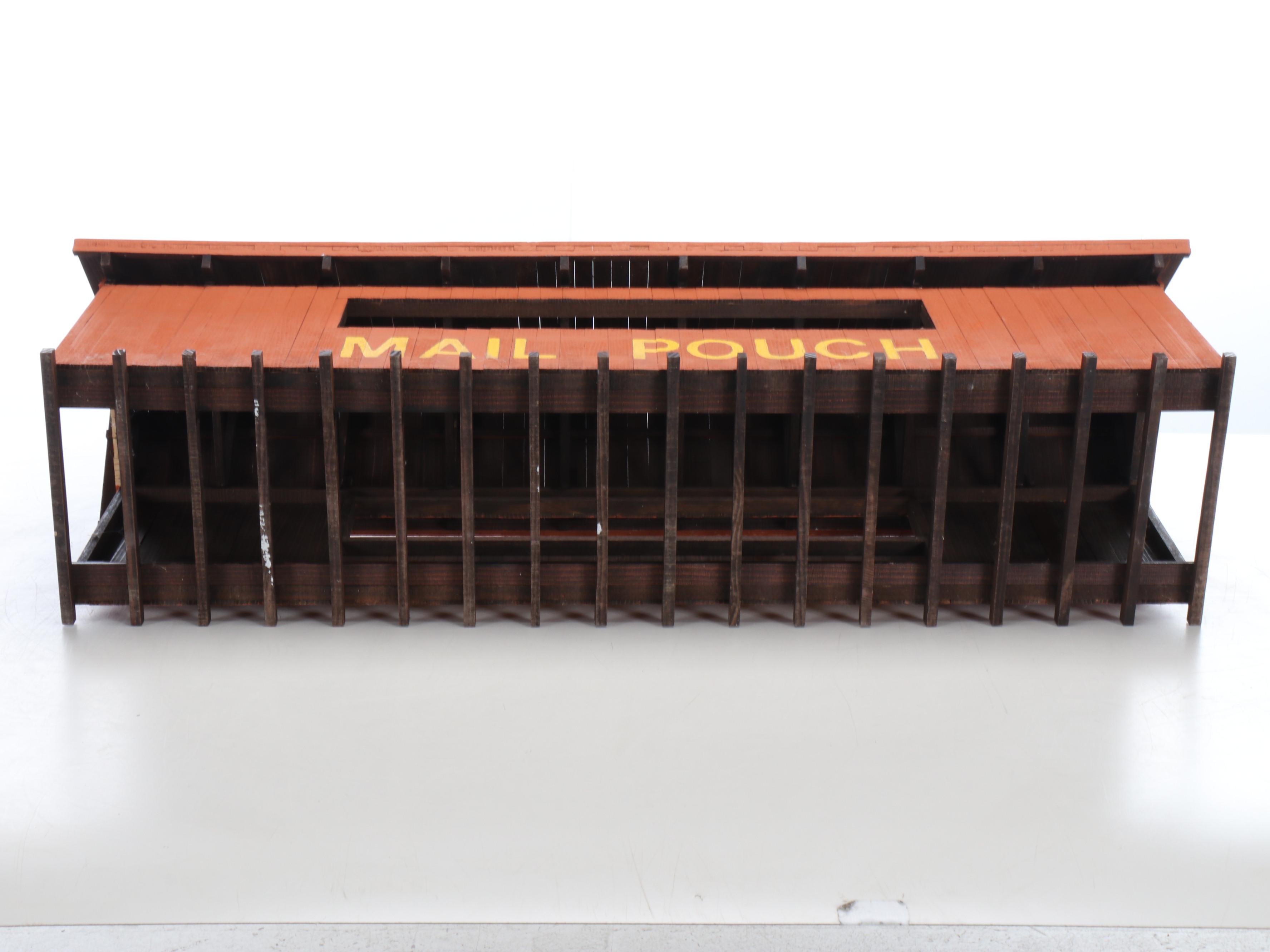 Handcrafted Mail Pouch Tobacco Railroad Bridge with Barn and More