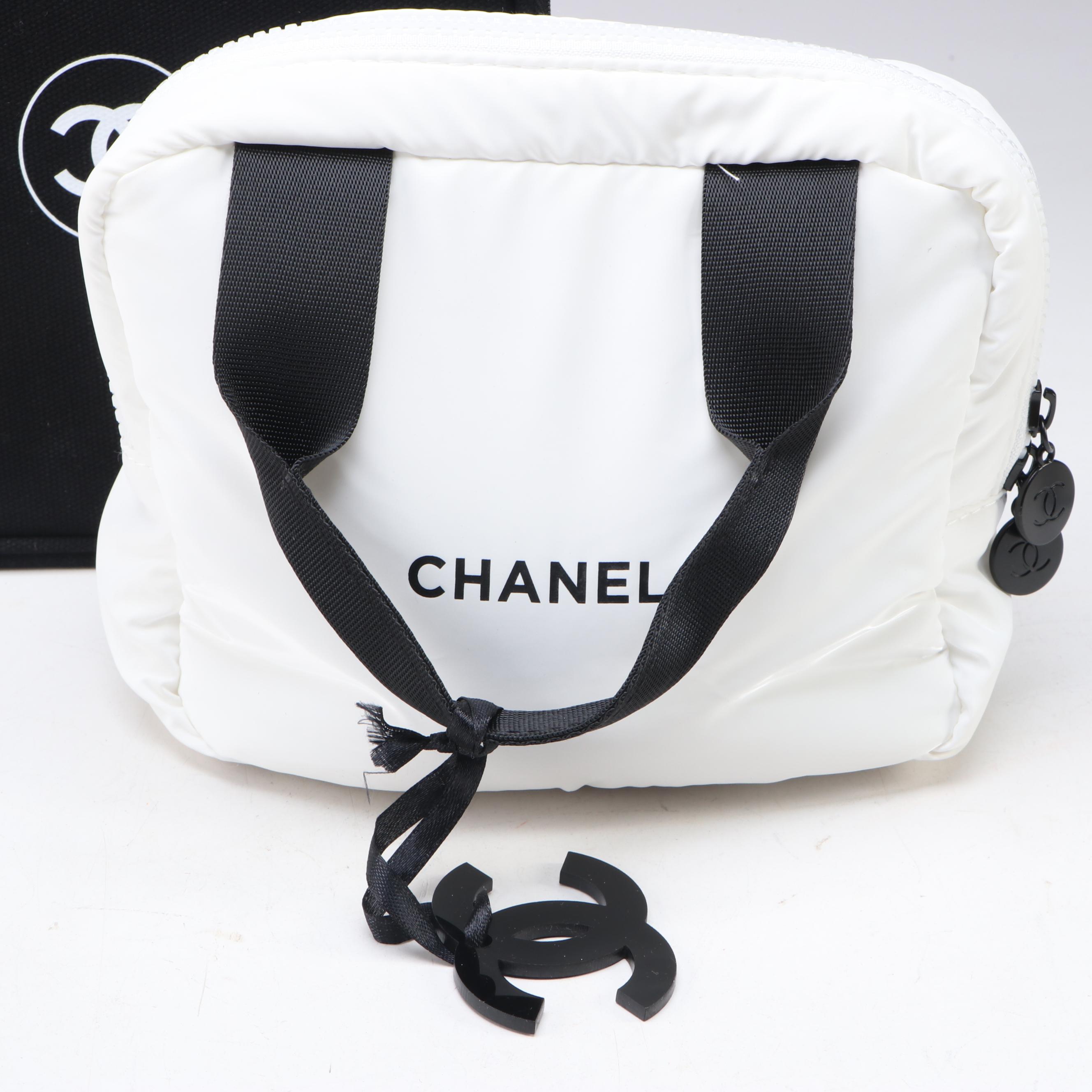 Chanel Beauté Mirrored Zip-Around Makeup Case and Chanel Parfums Mini Handbag