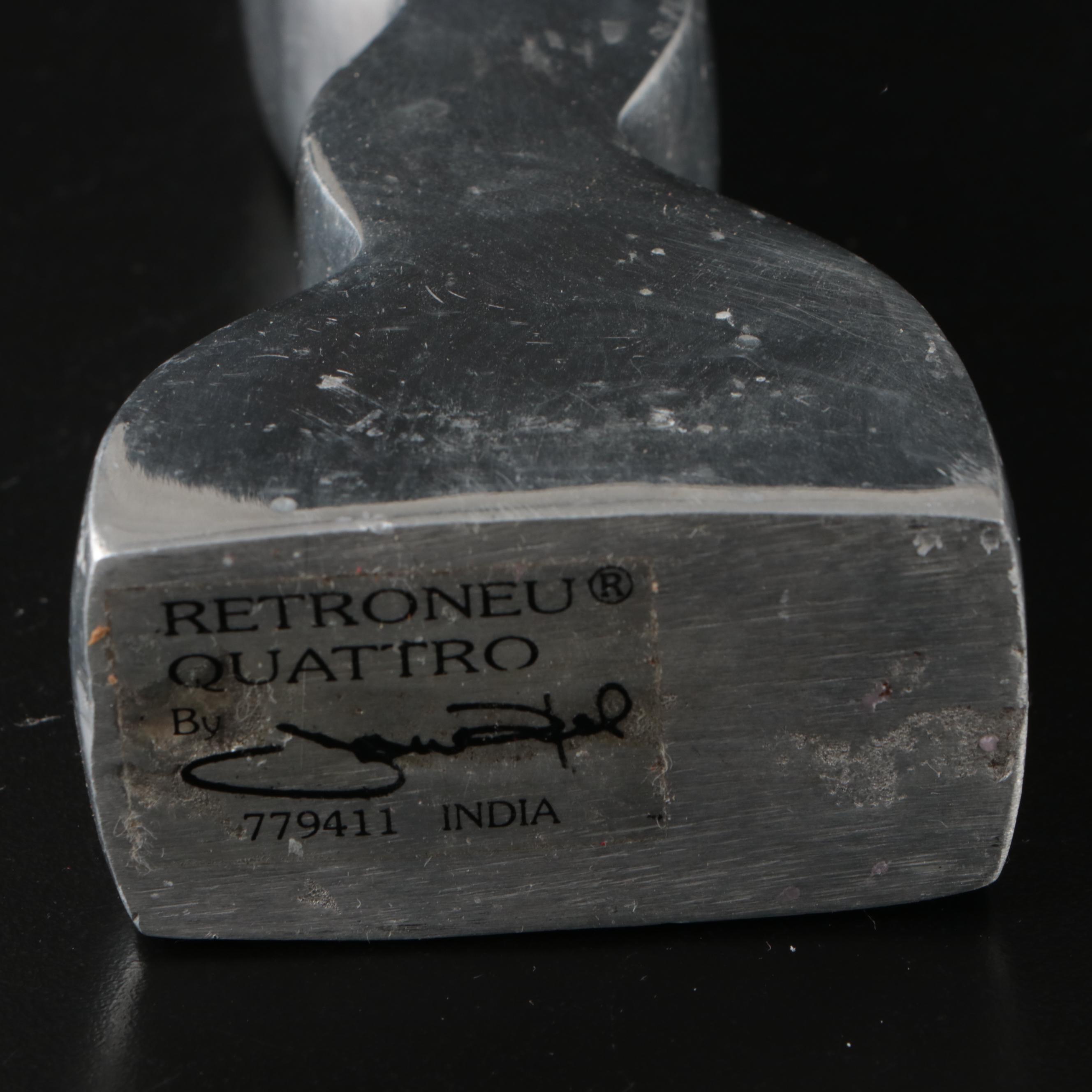 Retroneu Quattro Abstract Metal Candlesticks with Serveware