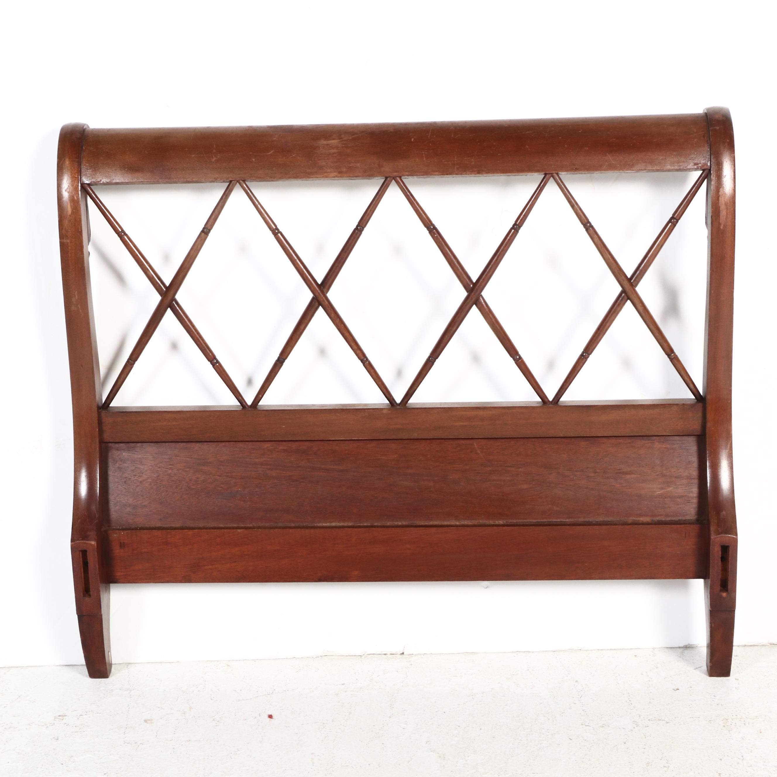 Regency Style Mahogany Swan Neck Sleigh Bed Frame