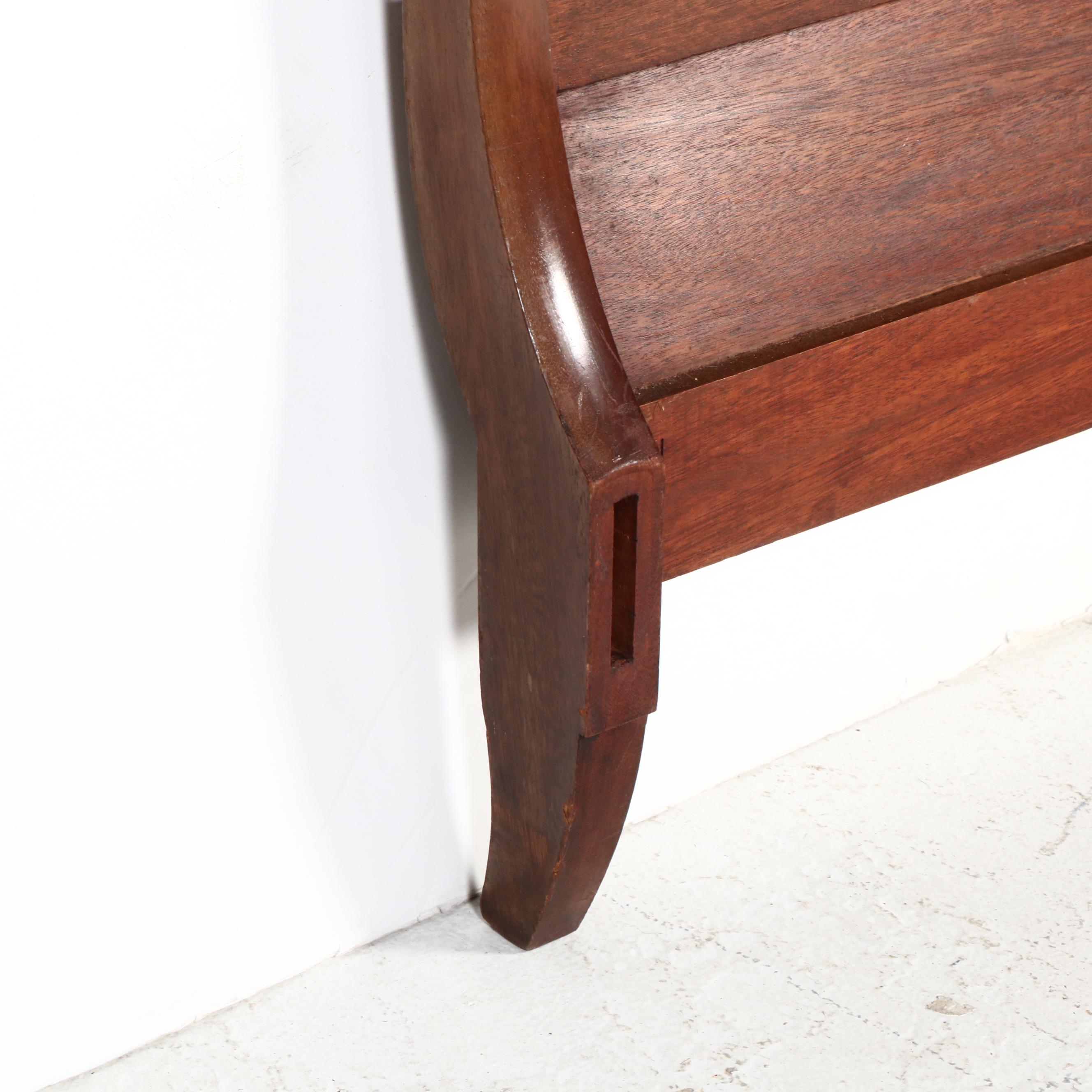 Regency Style Mahogany Swan Neck Sleigh Bed Frame