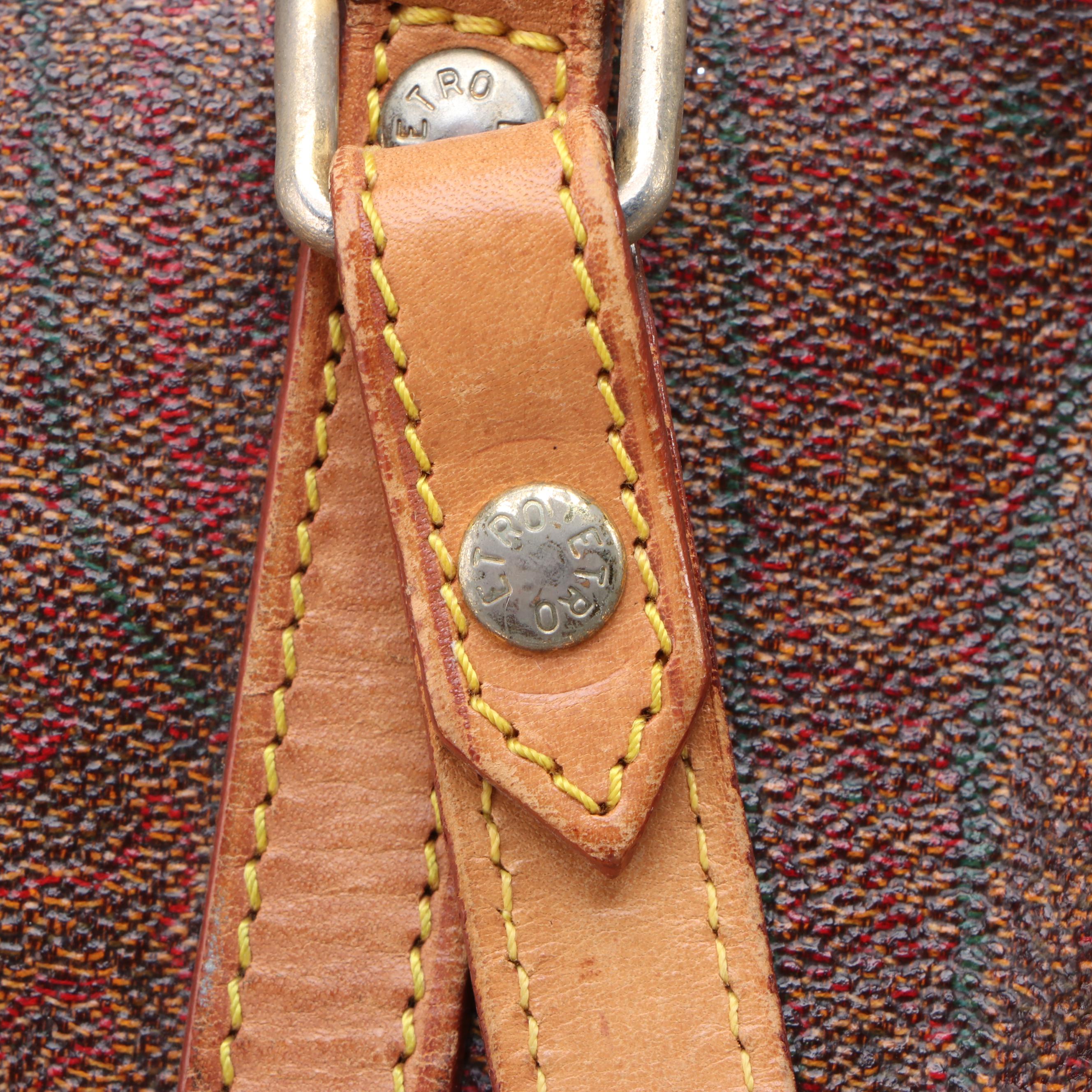 ETRO Barrel Bag and Bath Towel in Paisley Print with Twisted Faux Pearl Necklace