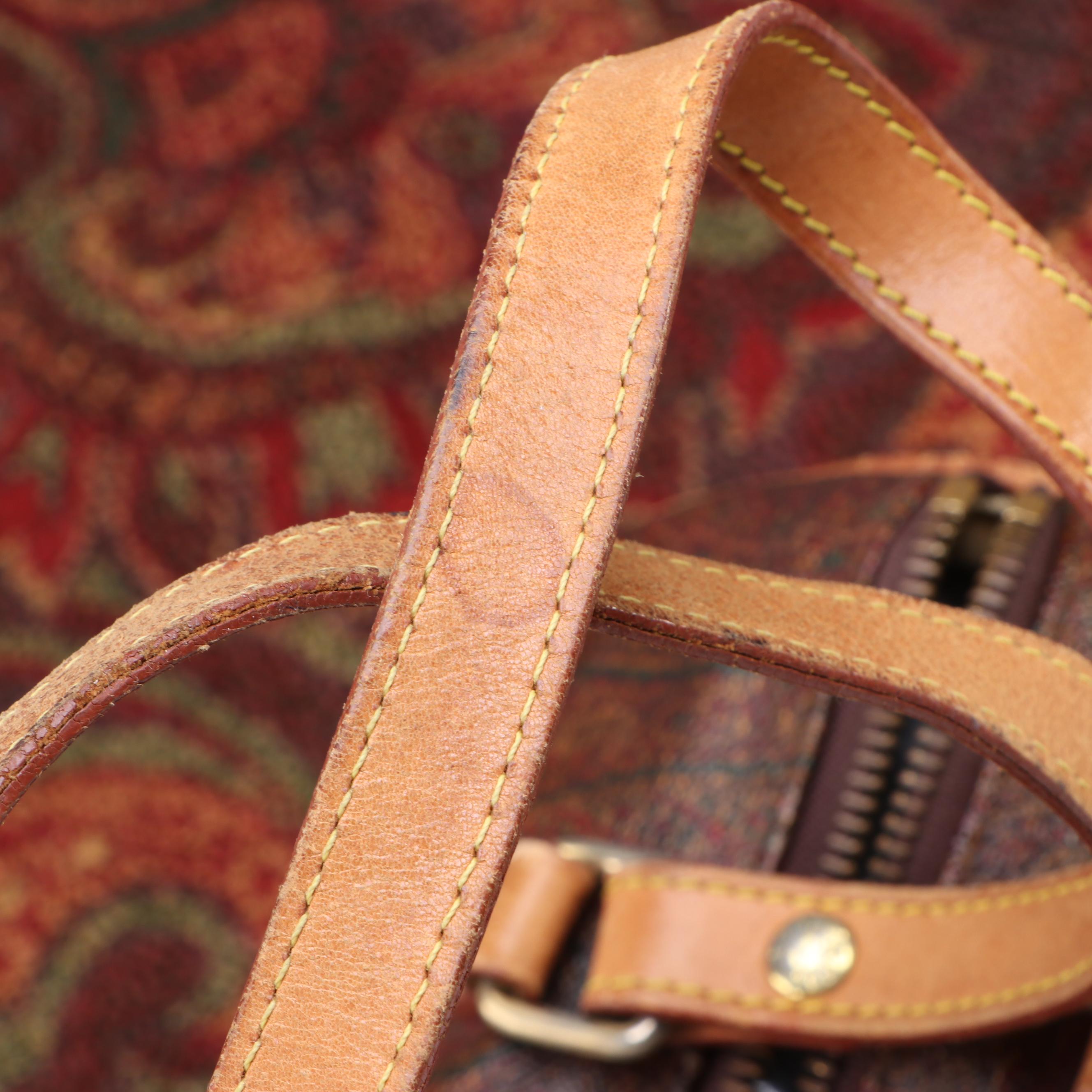 ETRO Barrel Bag and Bath Towel in Paisley Print with Twisted Faux Pearl Necklace