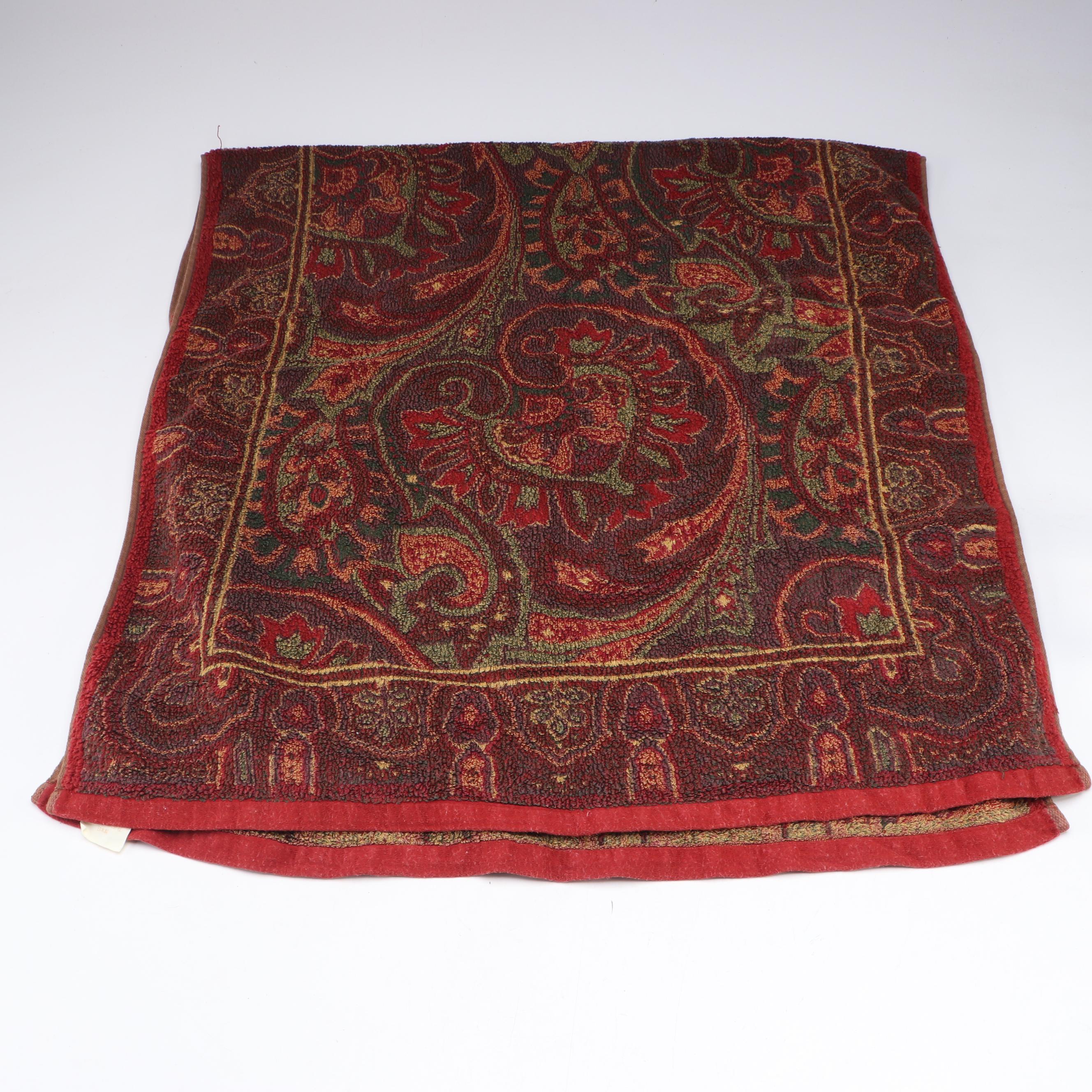 ETRO Barrel Bag and Bath Towel in Paisley Print with Twisted Faux Pearl Necklace